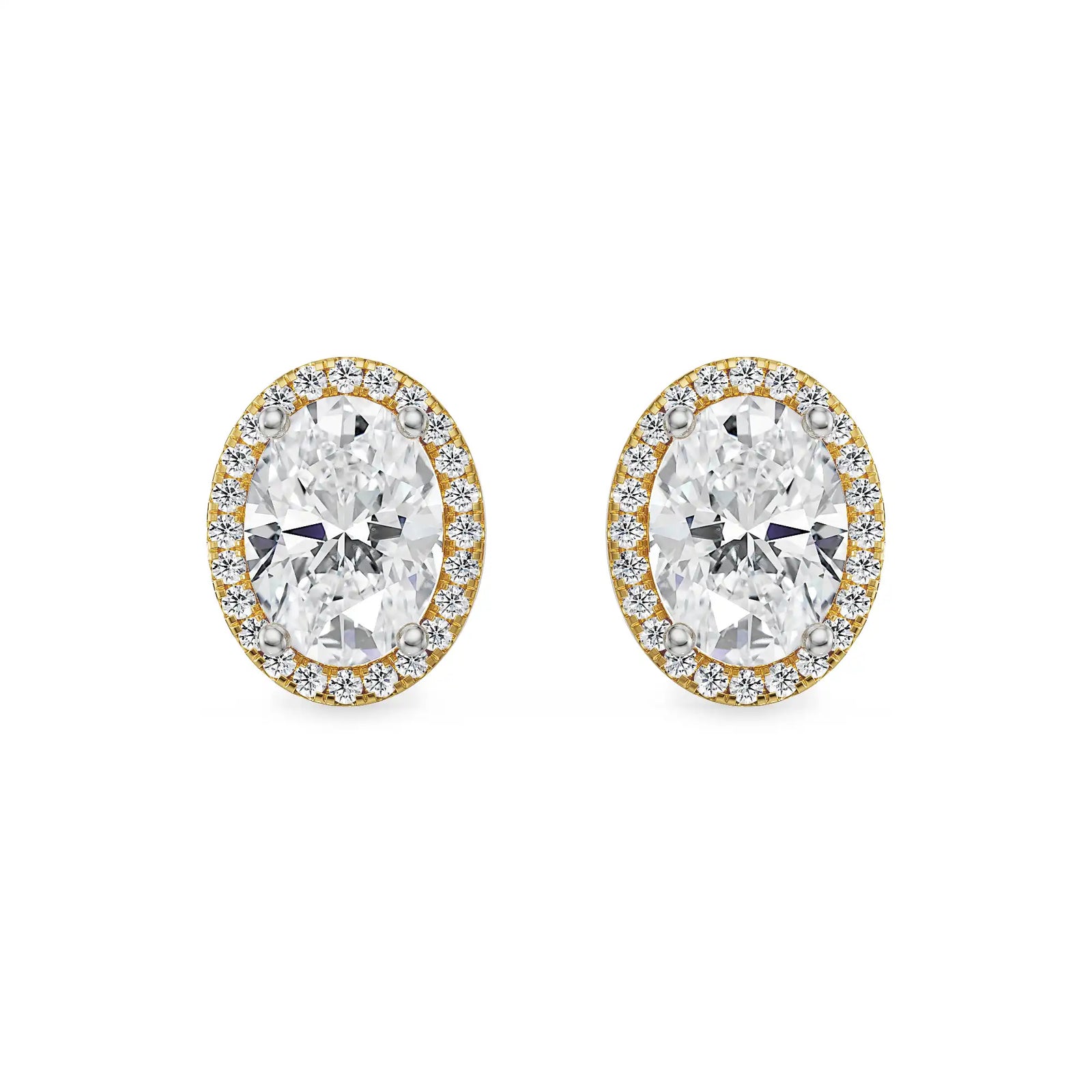 1 CT Celestial Halo Lab Grown Diamond Studs - front view