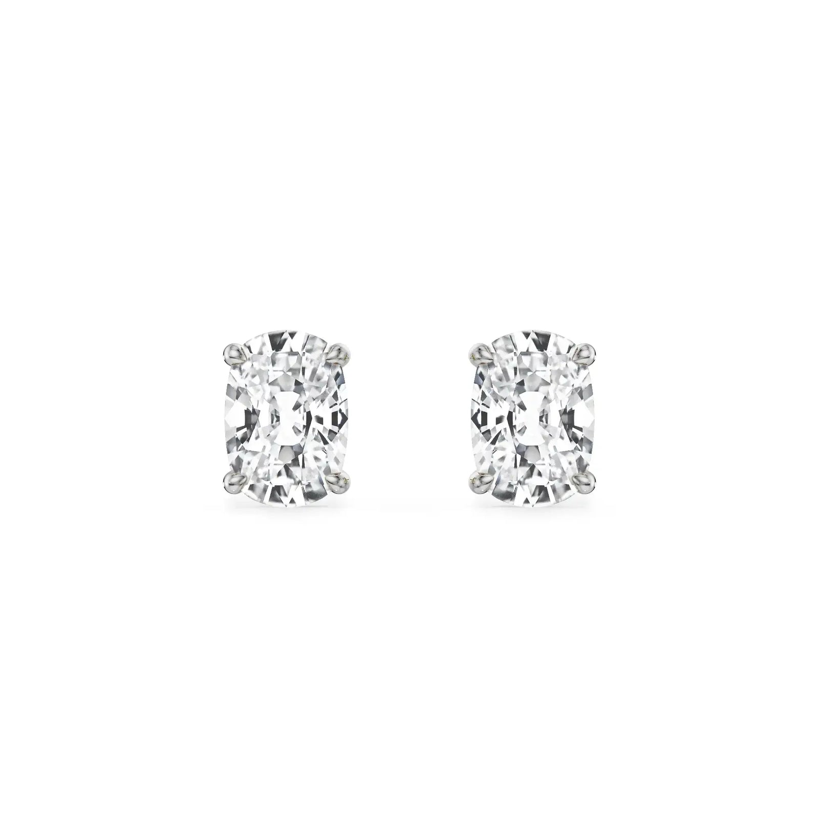 1 CT Enchanting Cushion Lab Grown Diamond Studs - front view