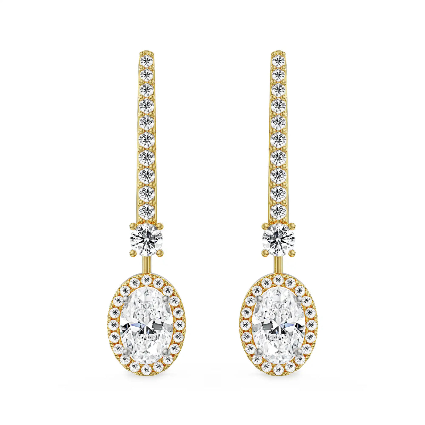 Oval Drop Lab Grown Diamond Earrings