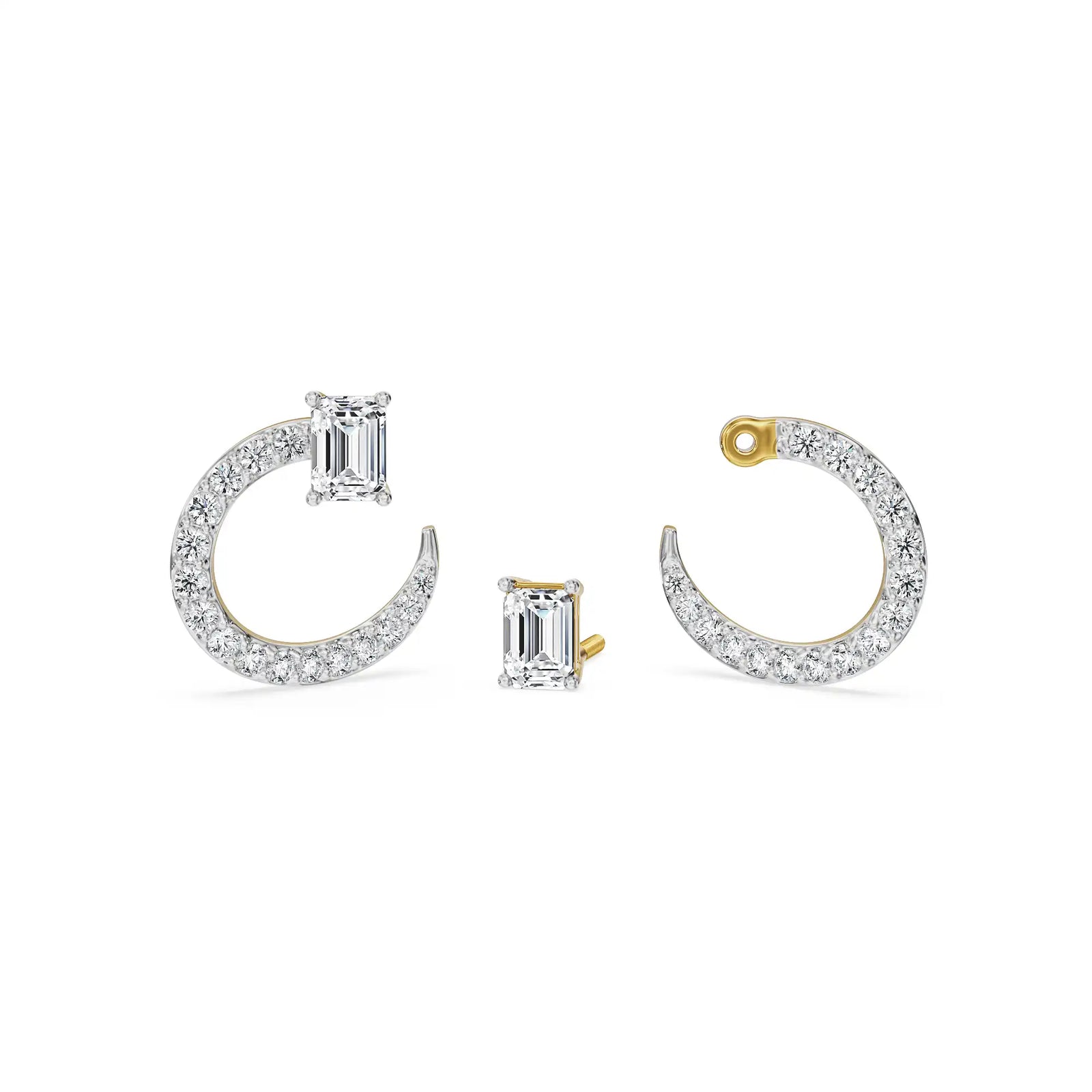 Emerald Bliss Lab Grown Diamond Hoops - perspective view