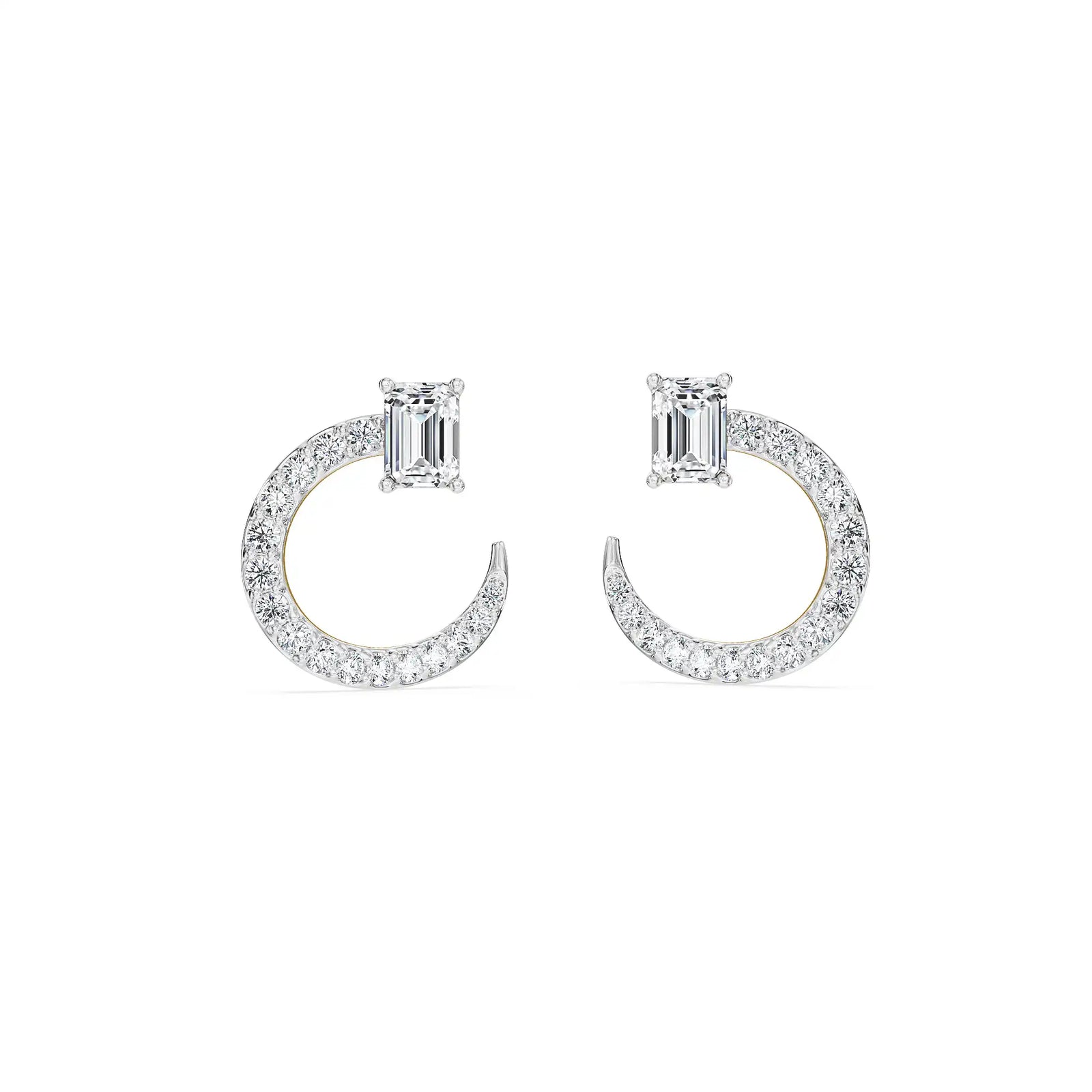 Emerald Bliss Lab Grown Diamond Hoops - front view