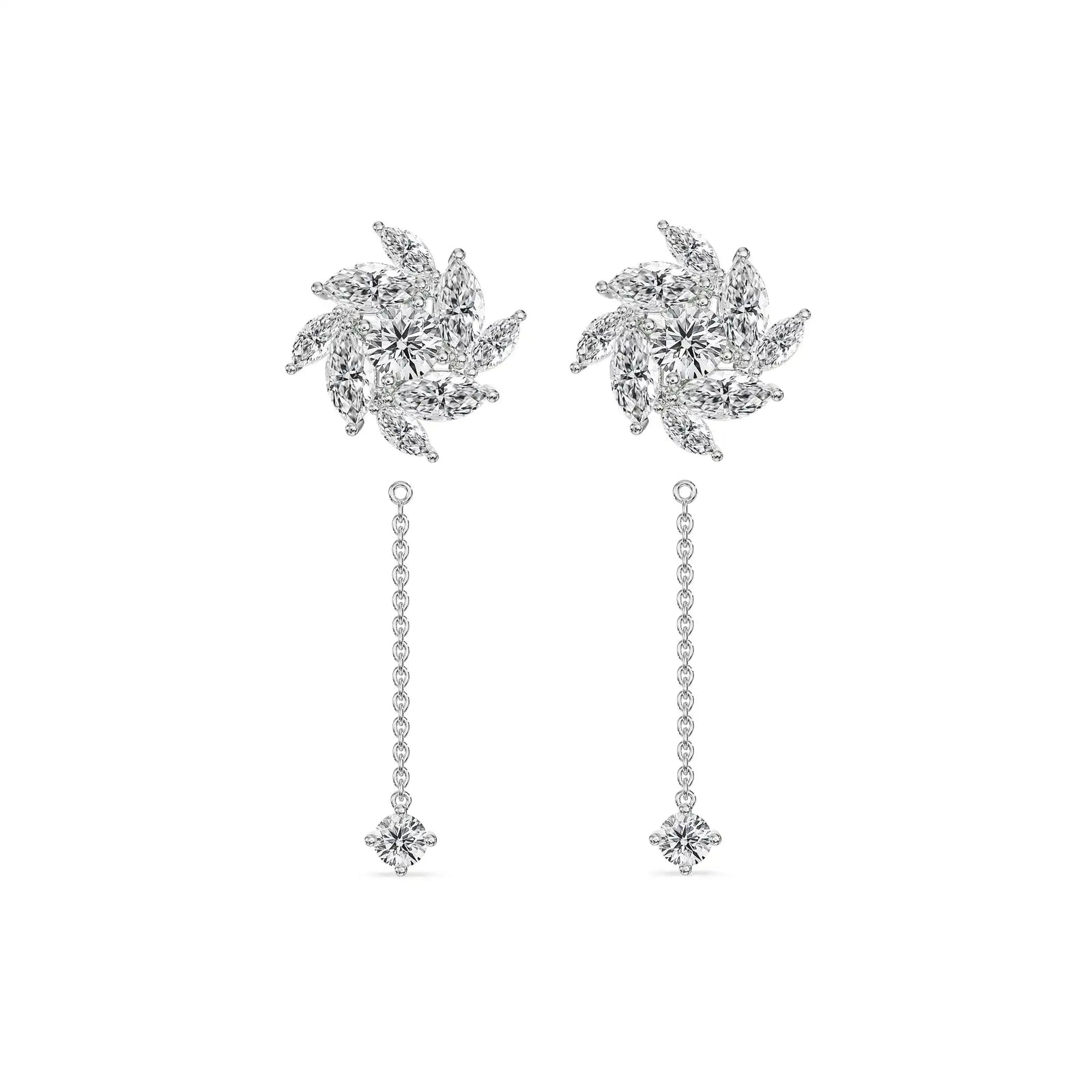 Fiery Fling Lab Grown Diamond Earrings - front view