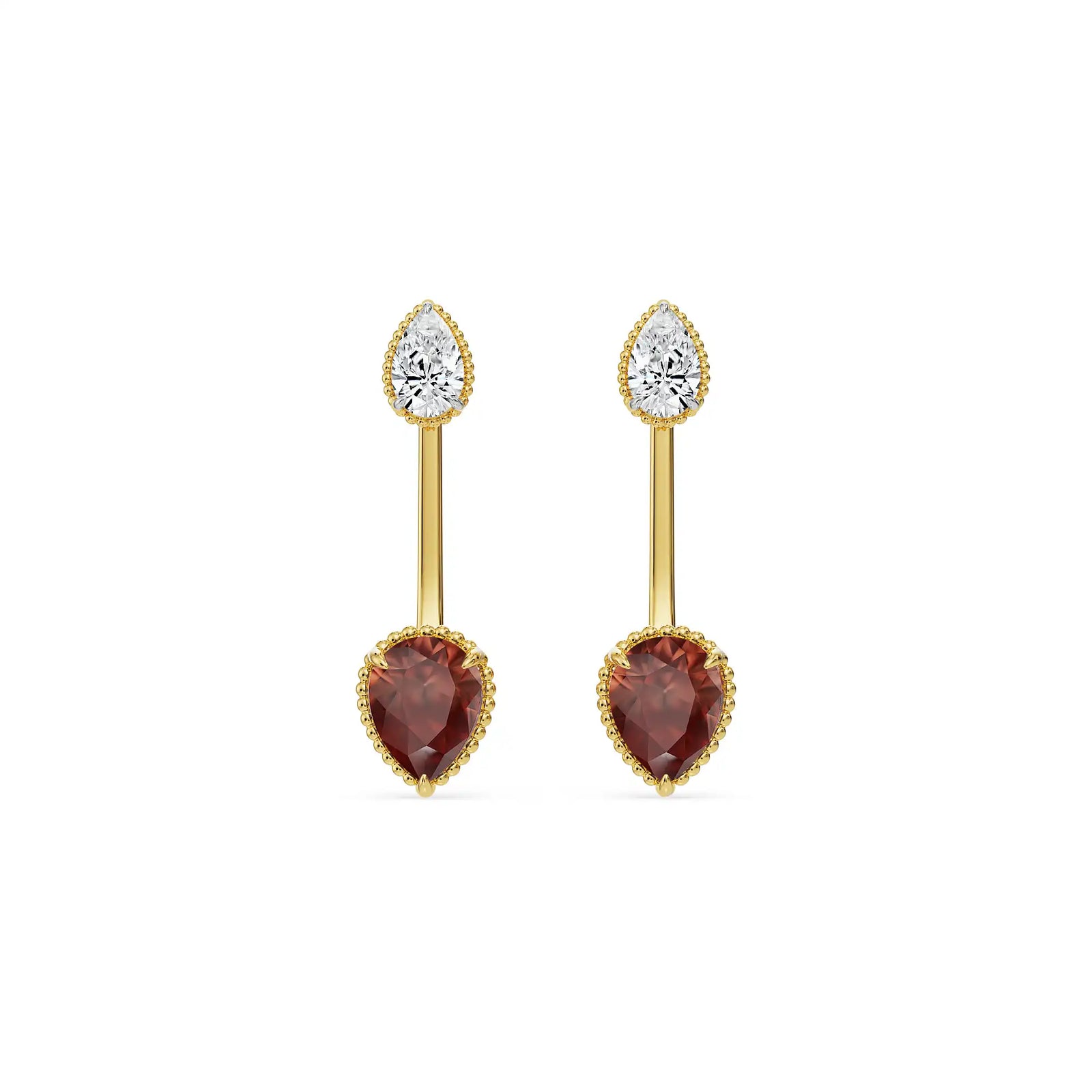 Ruby Rain Lab Grown Diamond Earrings - front view in 9KT