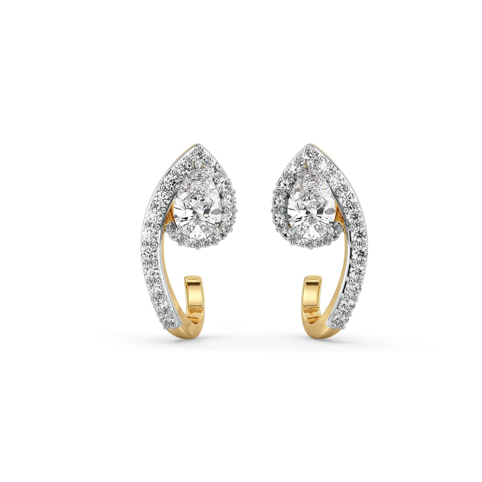 Axis Spark Lab Grown Diamond Earrings - front view in 9KT