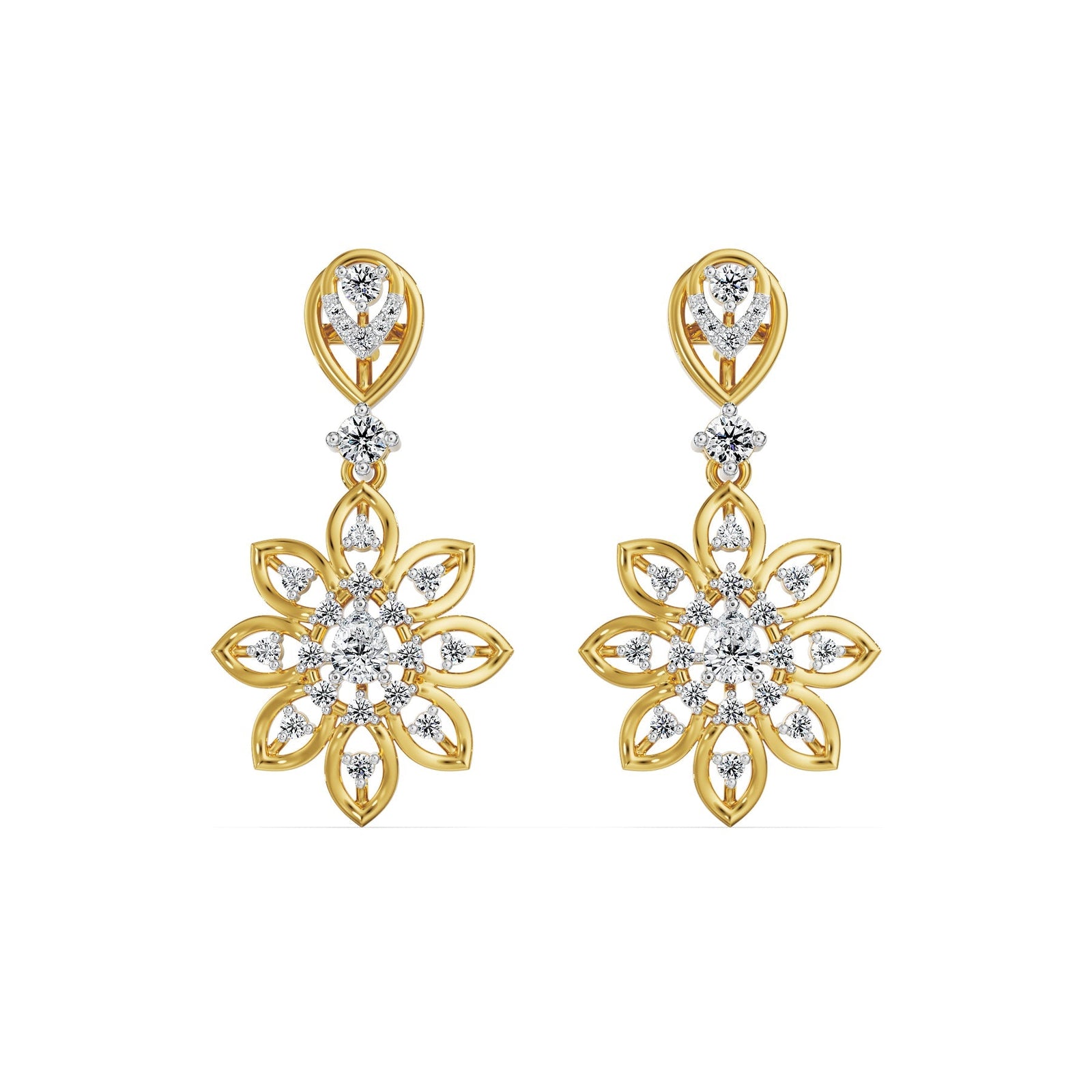 The Garden of Glow Lab Grown Diamond Necklace Set Earring - front view