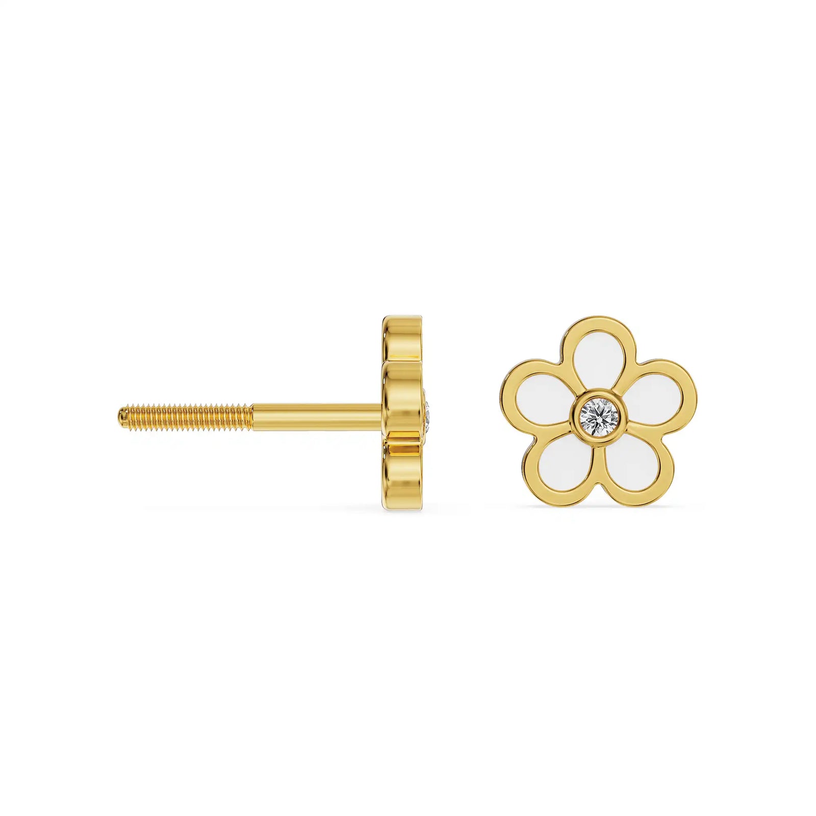 Bloom Lab Grown Diamond Studs - perspective view