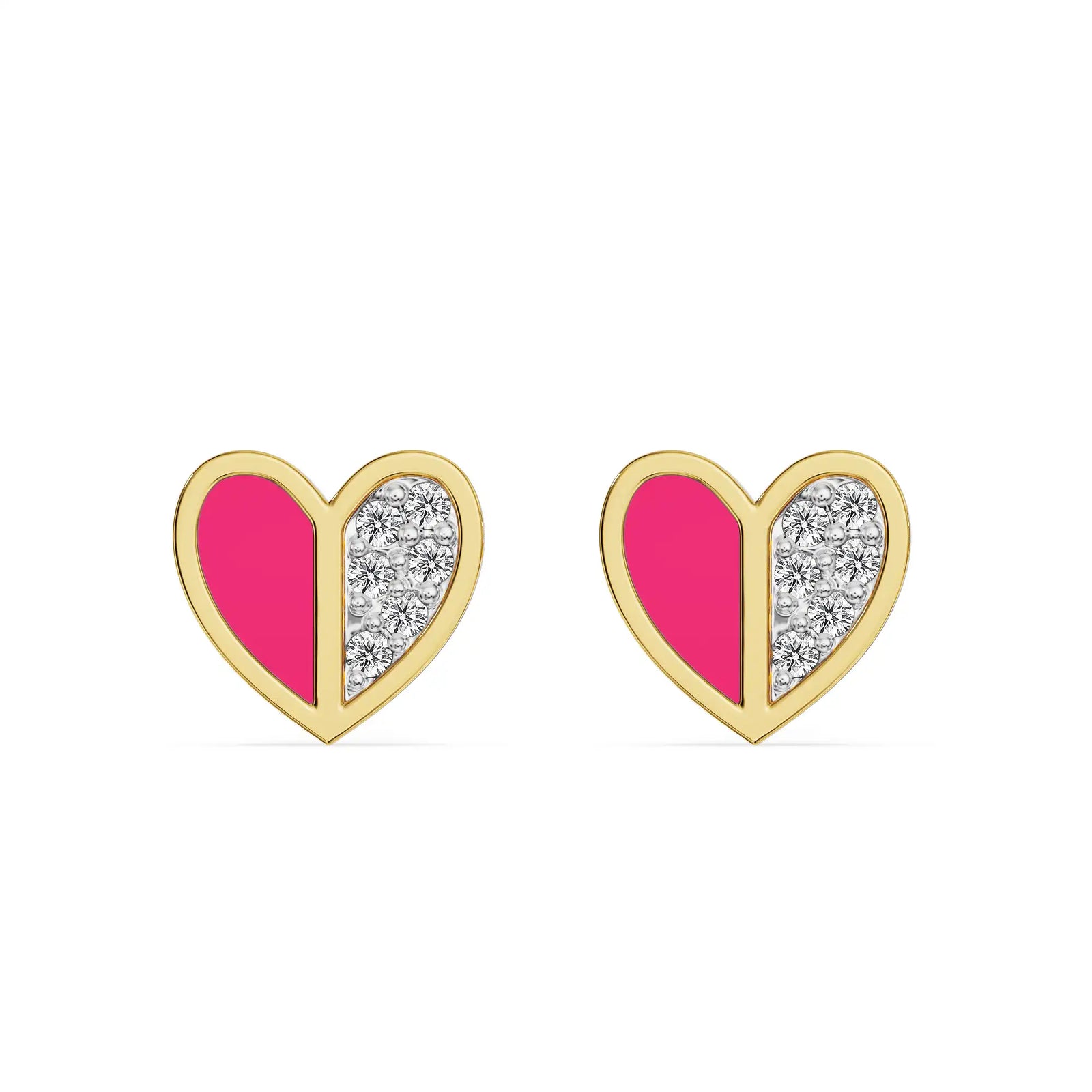 Pretty Pink Lab Grown Diamond Studs - front view