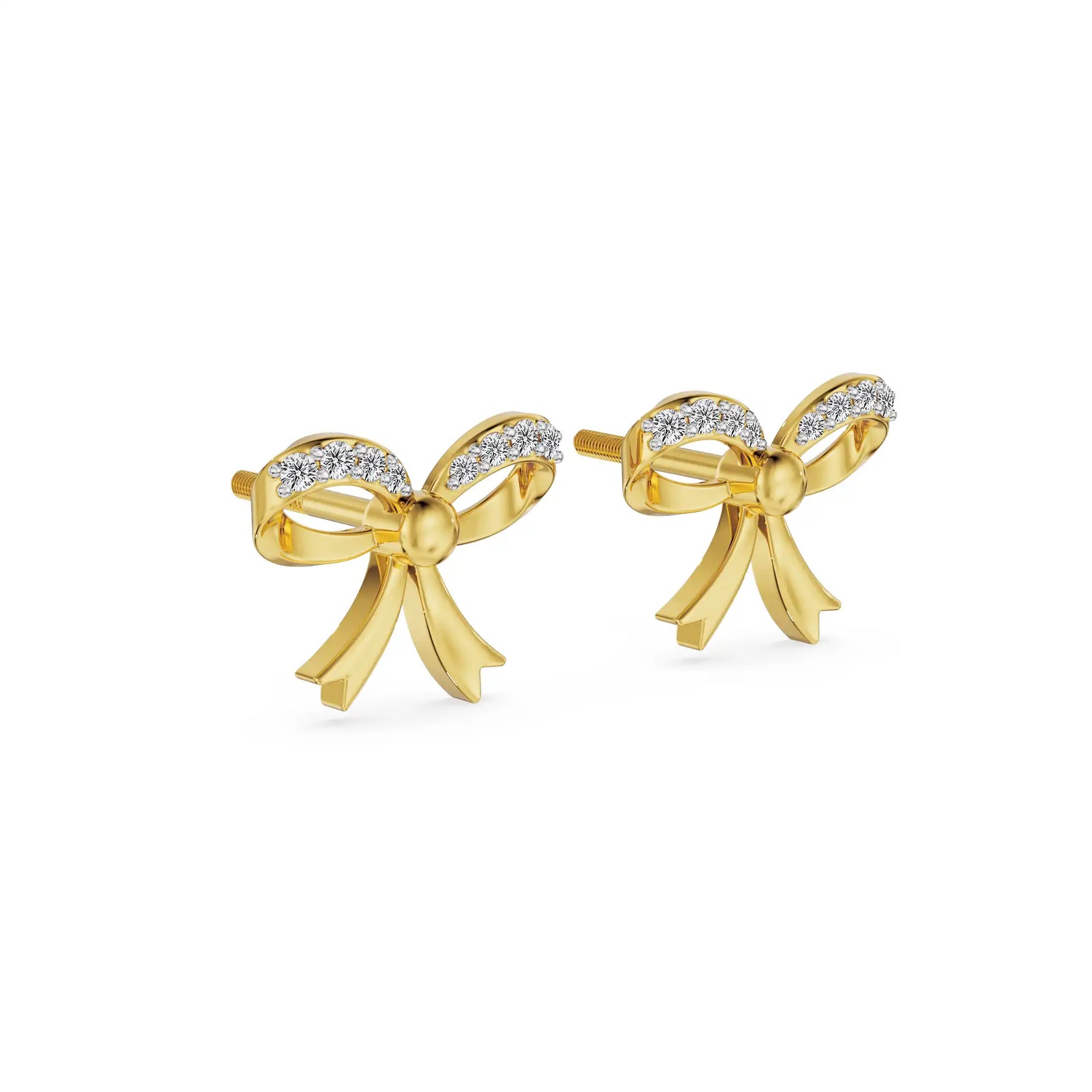 Beloved Bow Lab Grown Diamond Studs - side view
