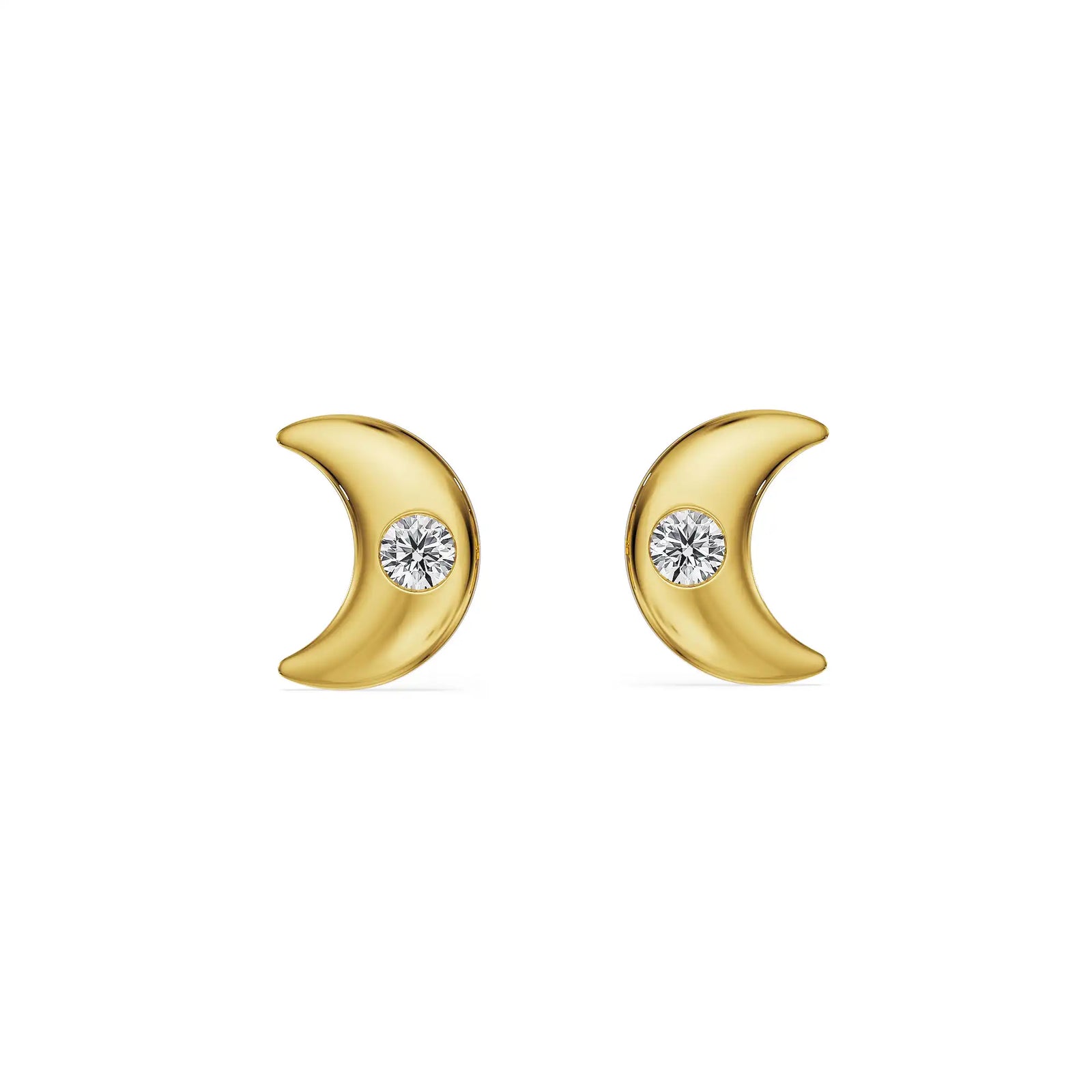 Moonlight Lab Grown Diamond Studs - front view in 9KT