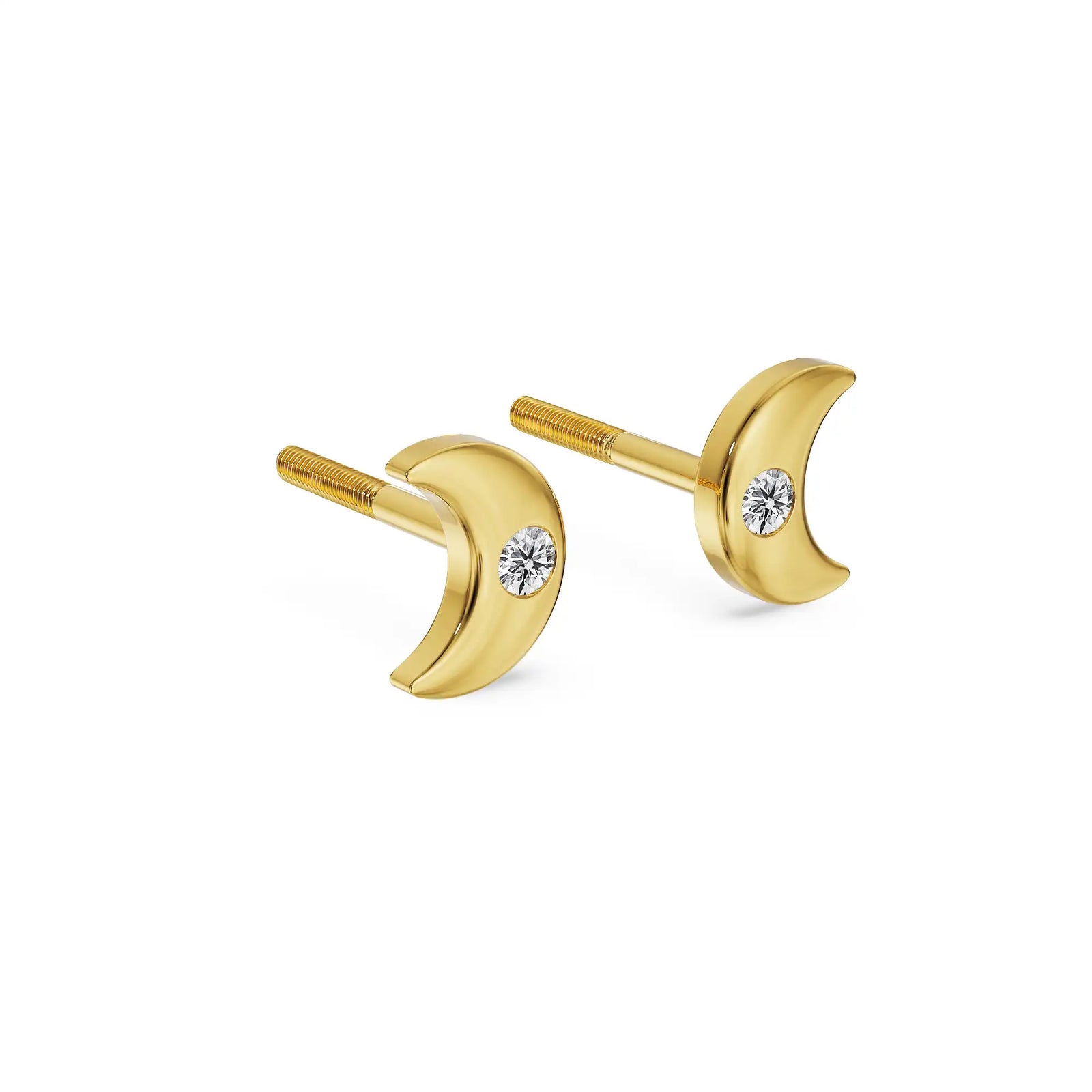 Moonlight Lab Grown Diamond Studs - side view