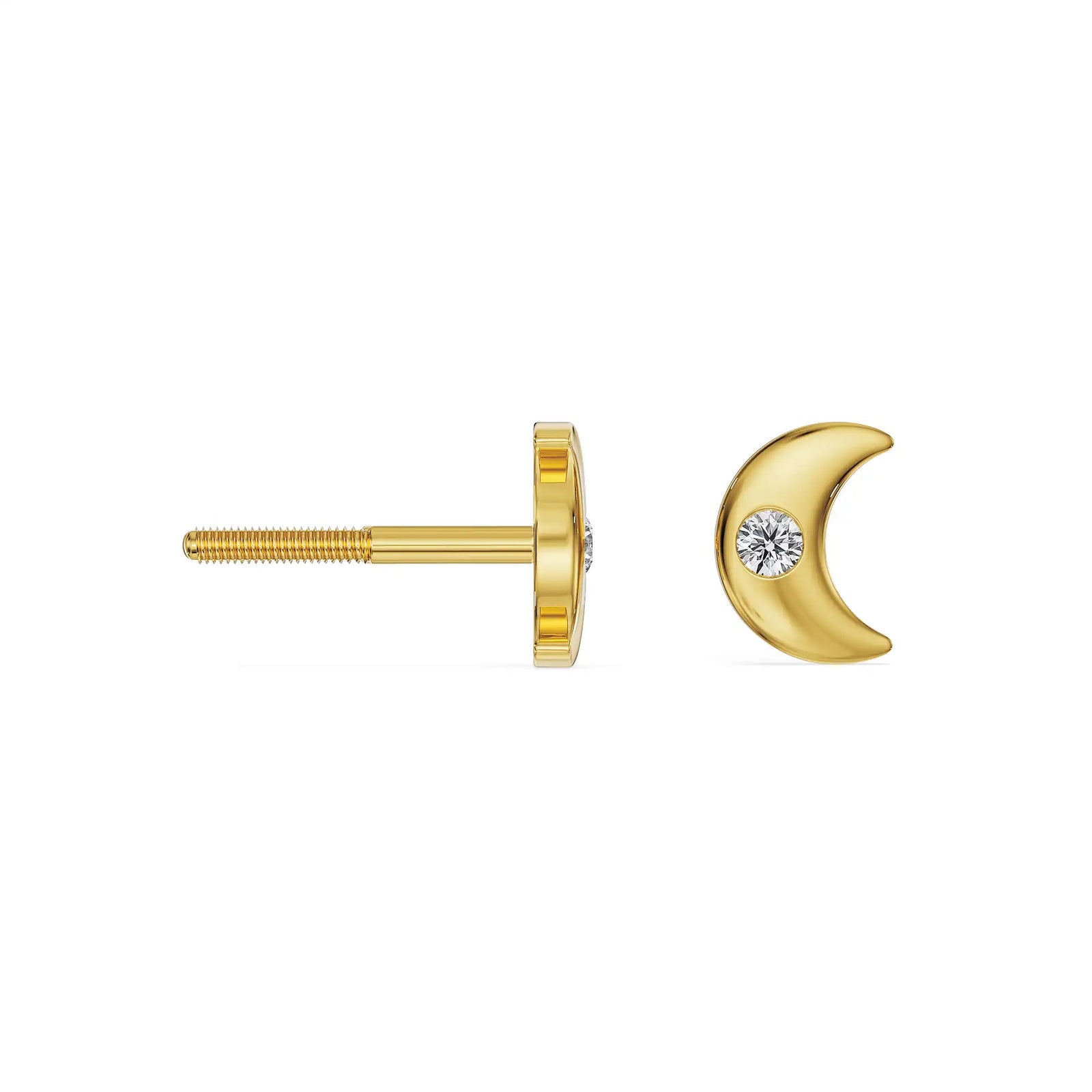 Moonlight Lab Grown Diamond Studs - perspective view