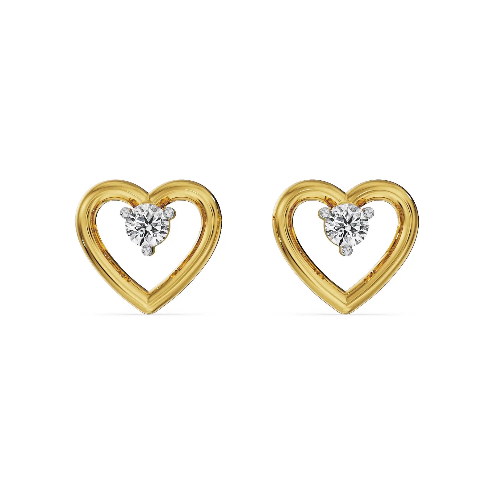 Playful Heart Lab Grown Diamond Studs - front view