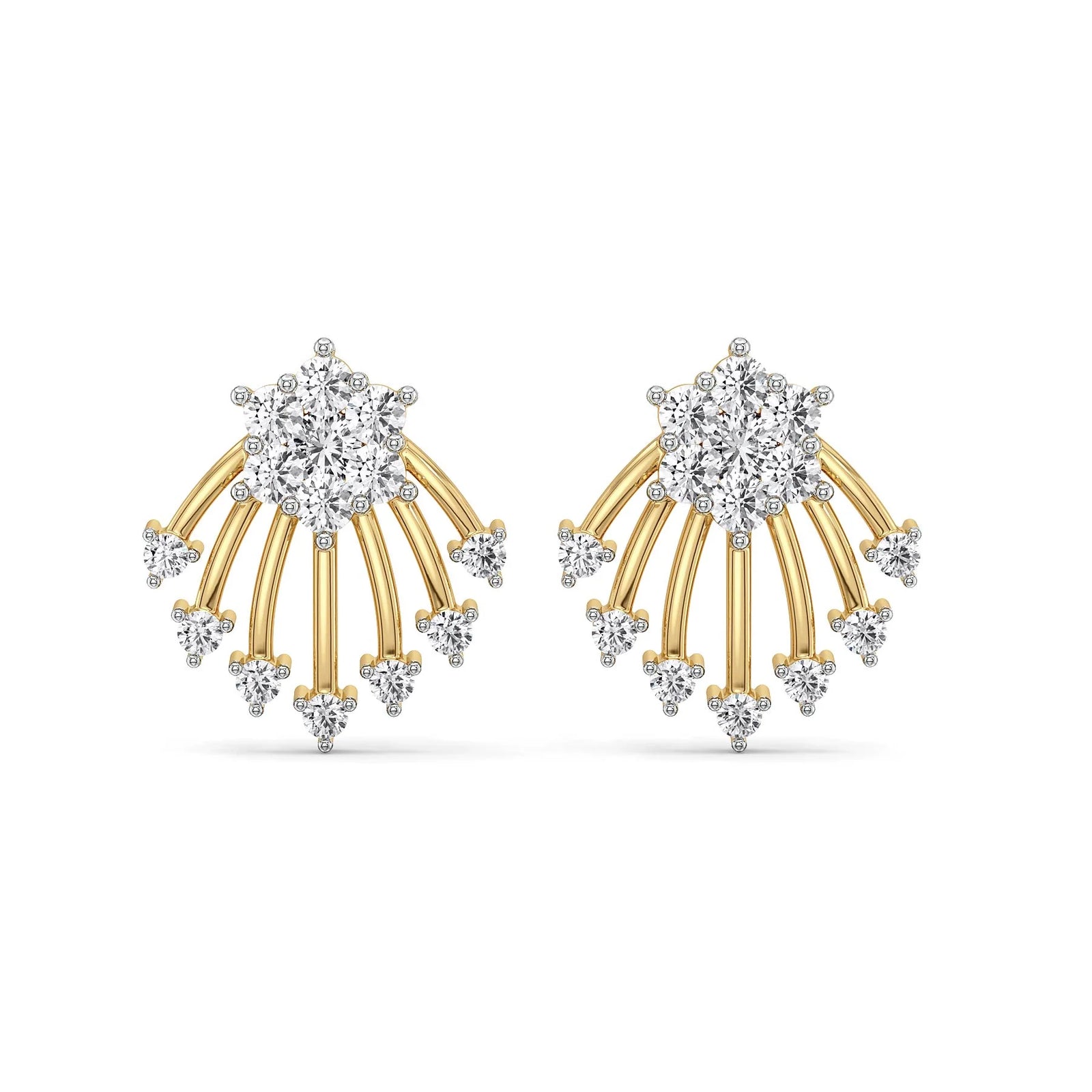 Shooting Star Lab Grown Diamond Earrings - front view