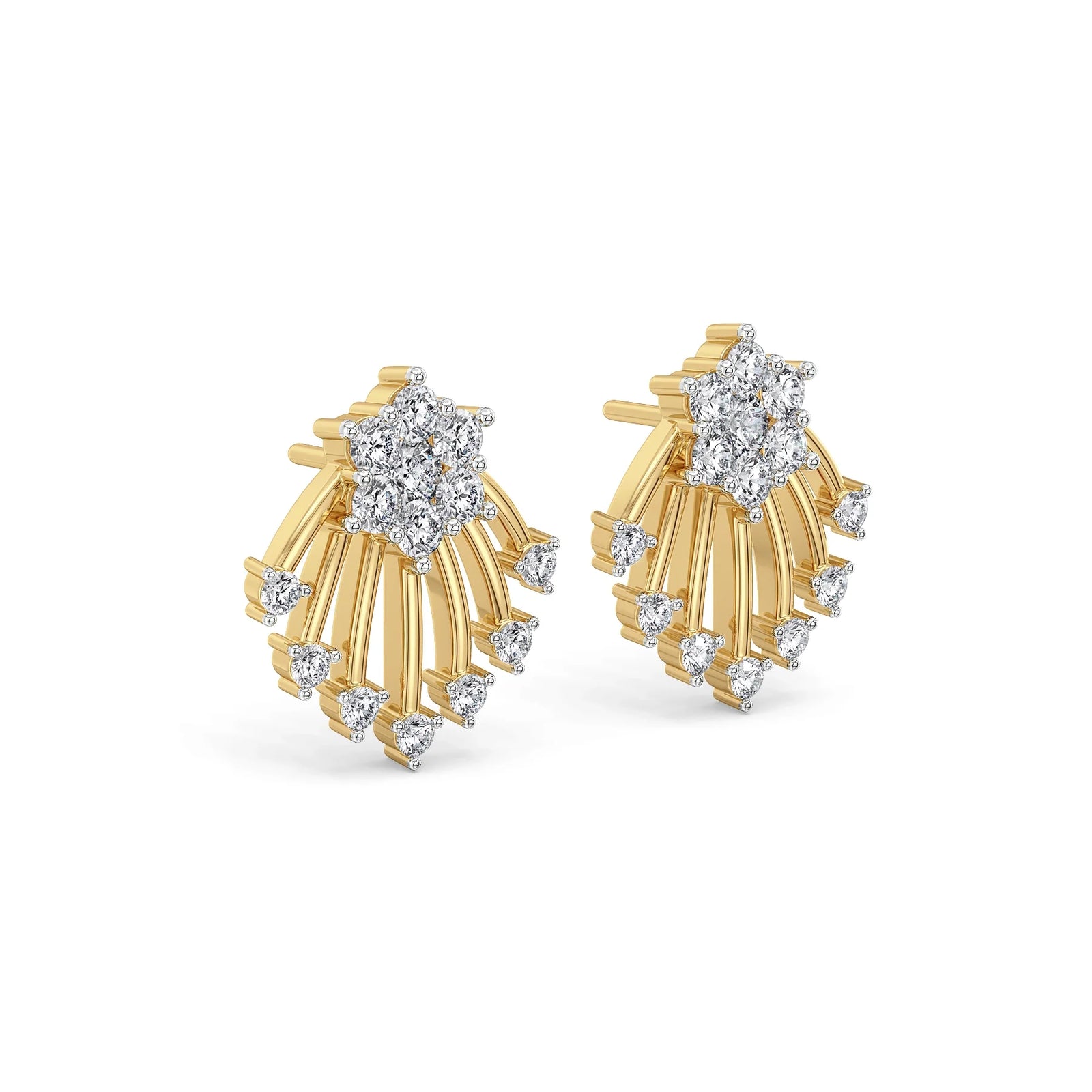Shooting Star Lab Grown Diamond Earrings - side view