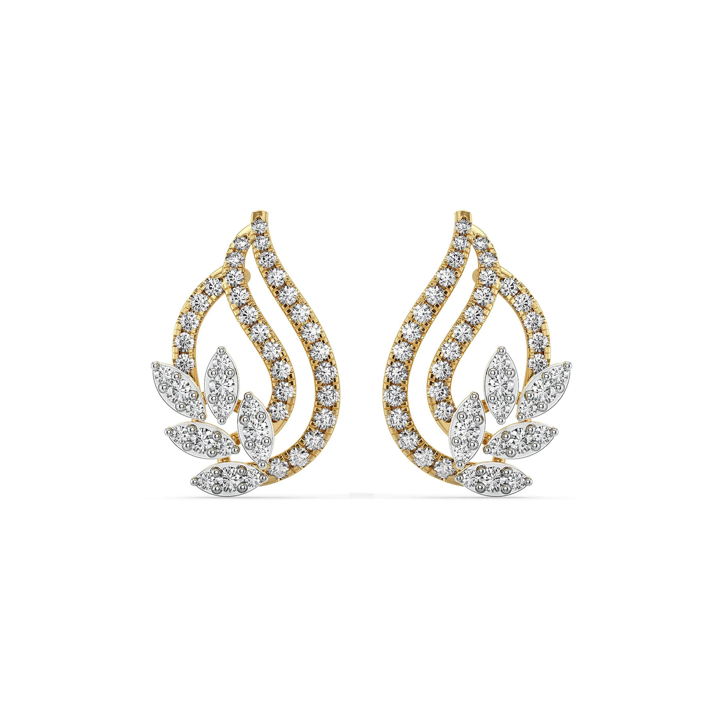 Leafy Bloom Lab Grown Diamond Earrings