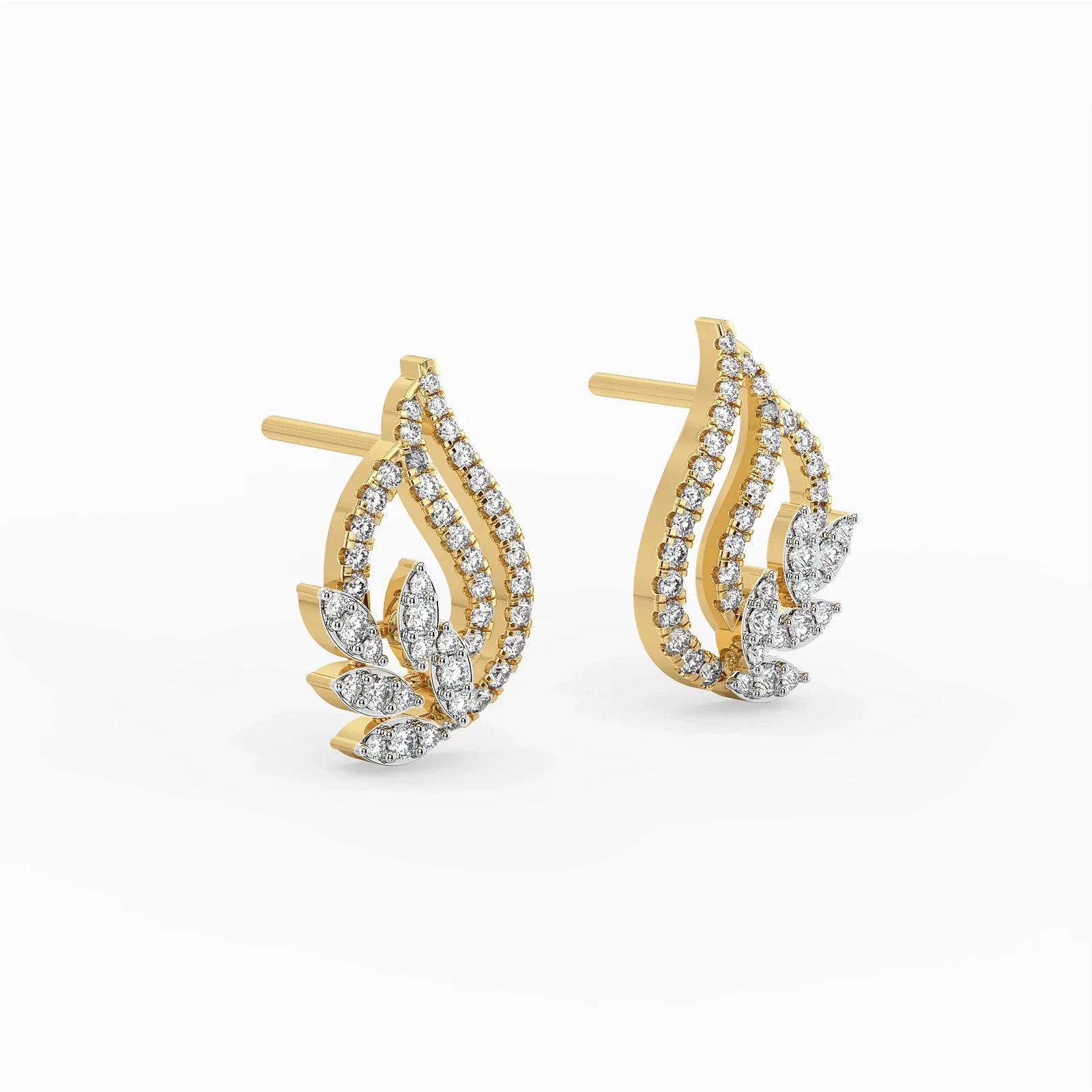 Leafy Bloom Lab Grown Diamond Earrings_in-stock