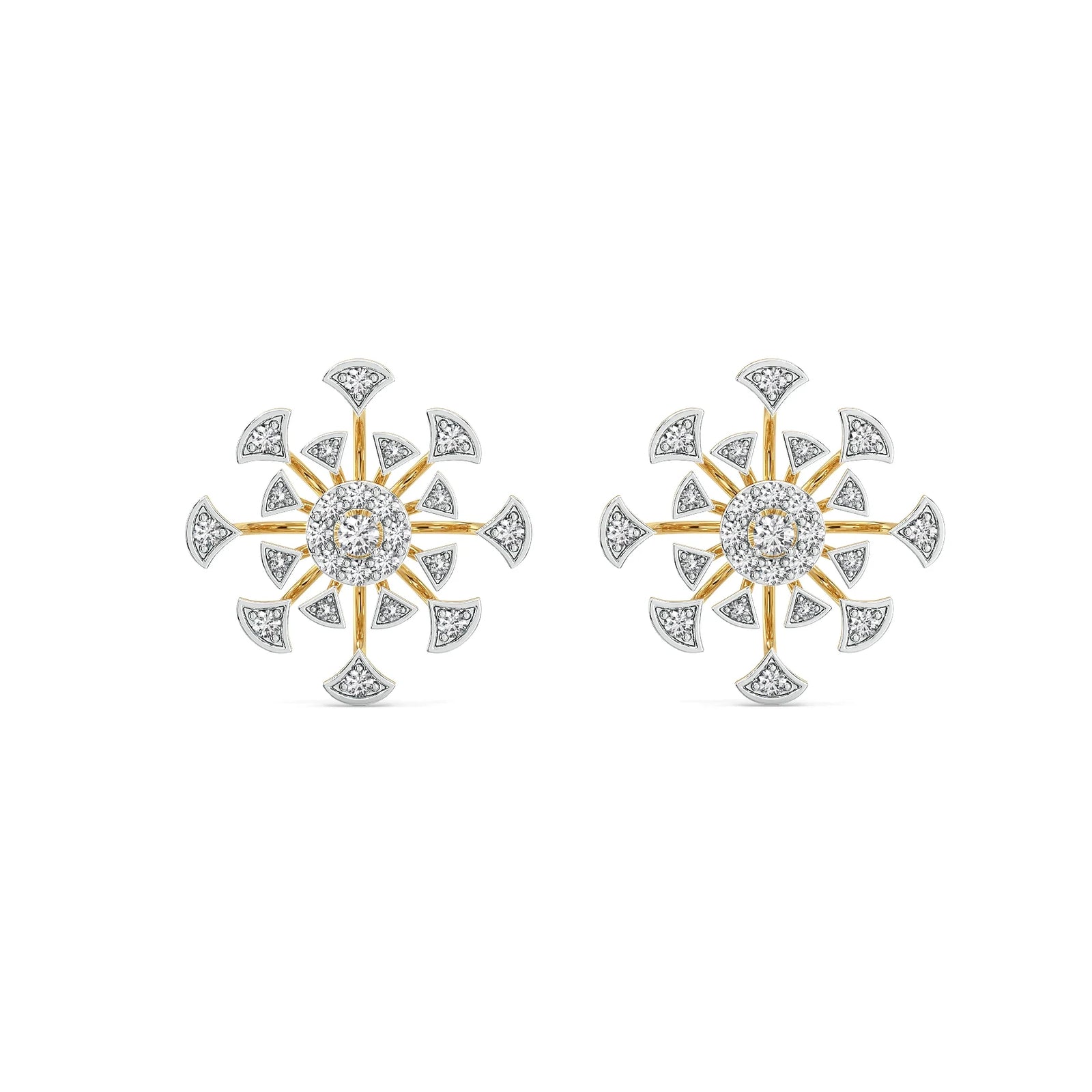 Galaxy Blossom Lab Grown Diamond Earrings - front view