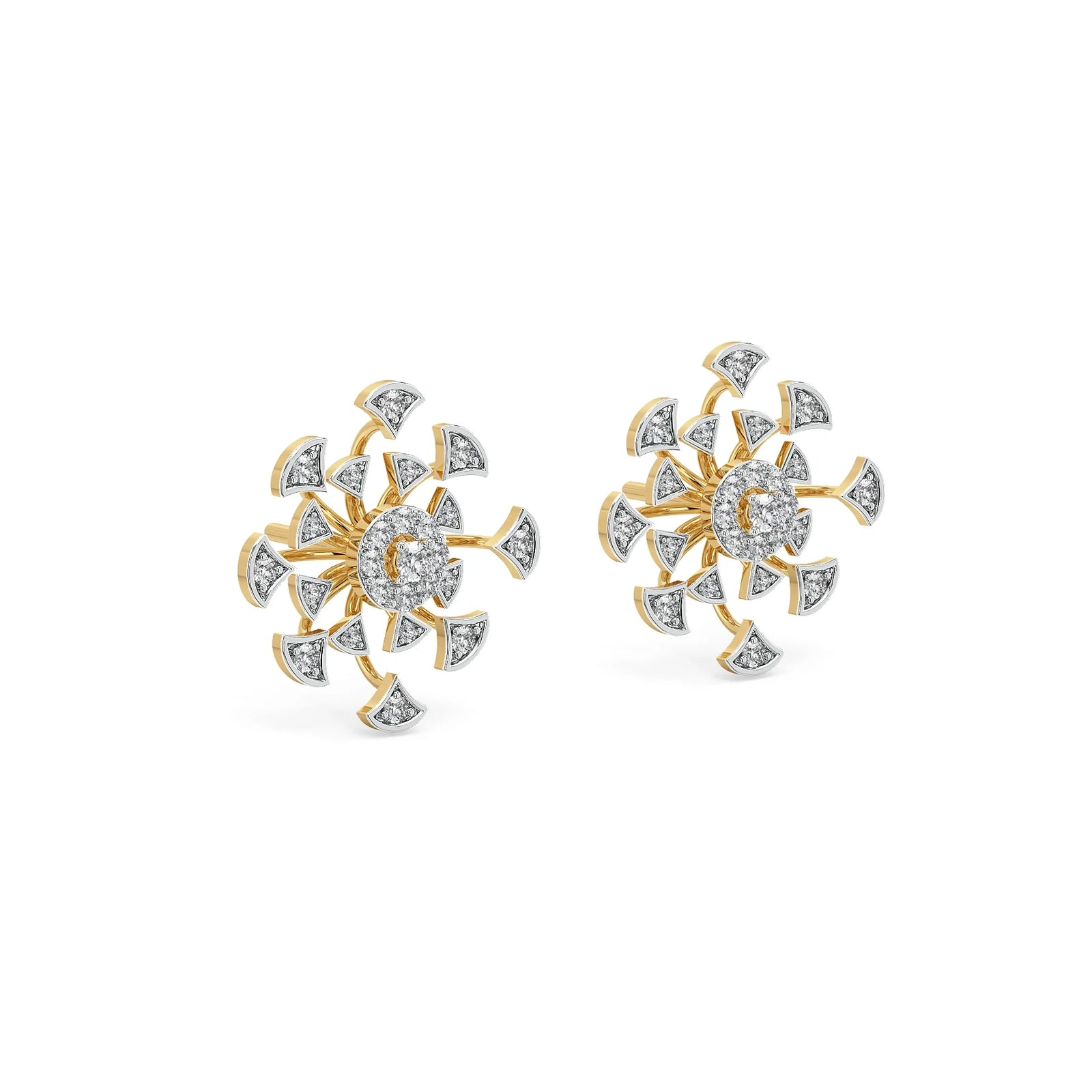 Galaxy Blossom Lab Grown Diamond Earrings - side view