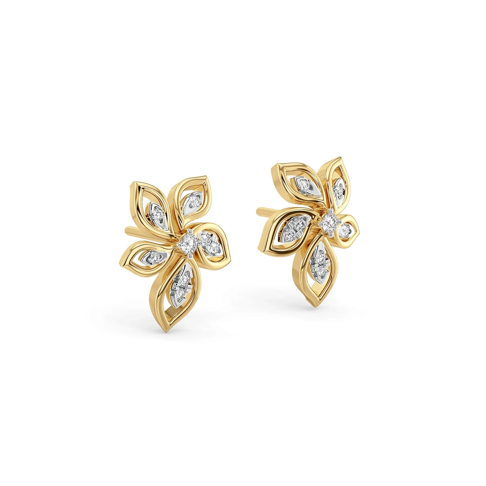 Elegant Flora Lab Grown Diamond Earrings - side view