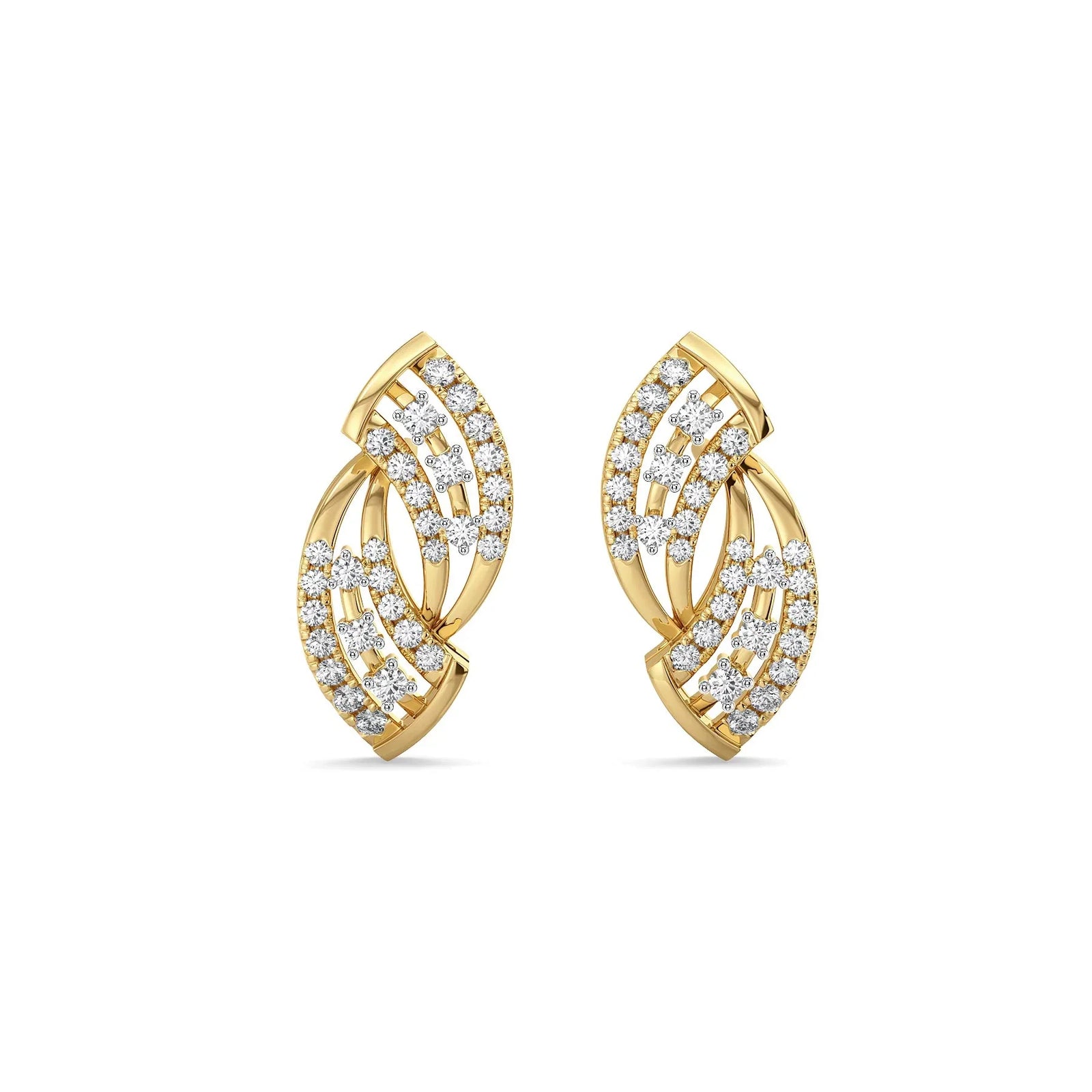 Aurelia Lab Grown Diamond Earrings - front view in 9KT