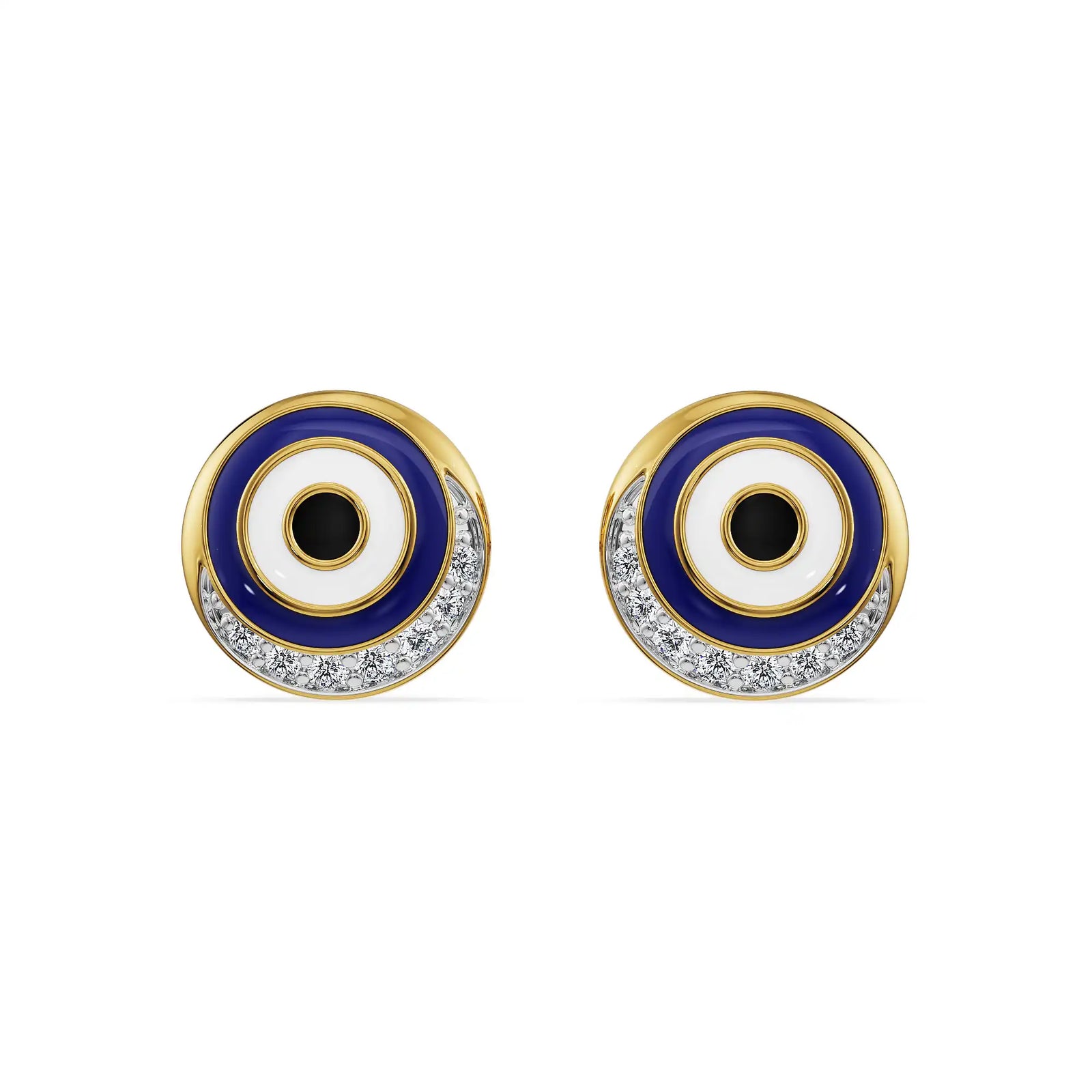Mystic Gaze Evil Eye Lab Diamond Studs - front view