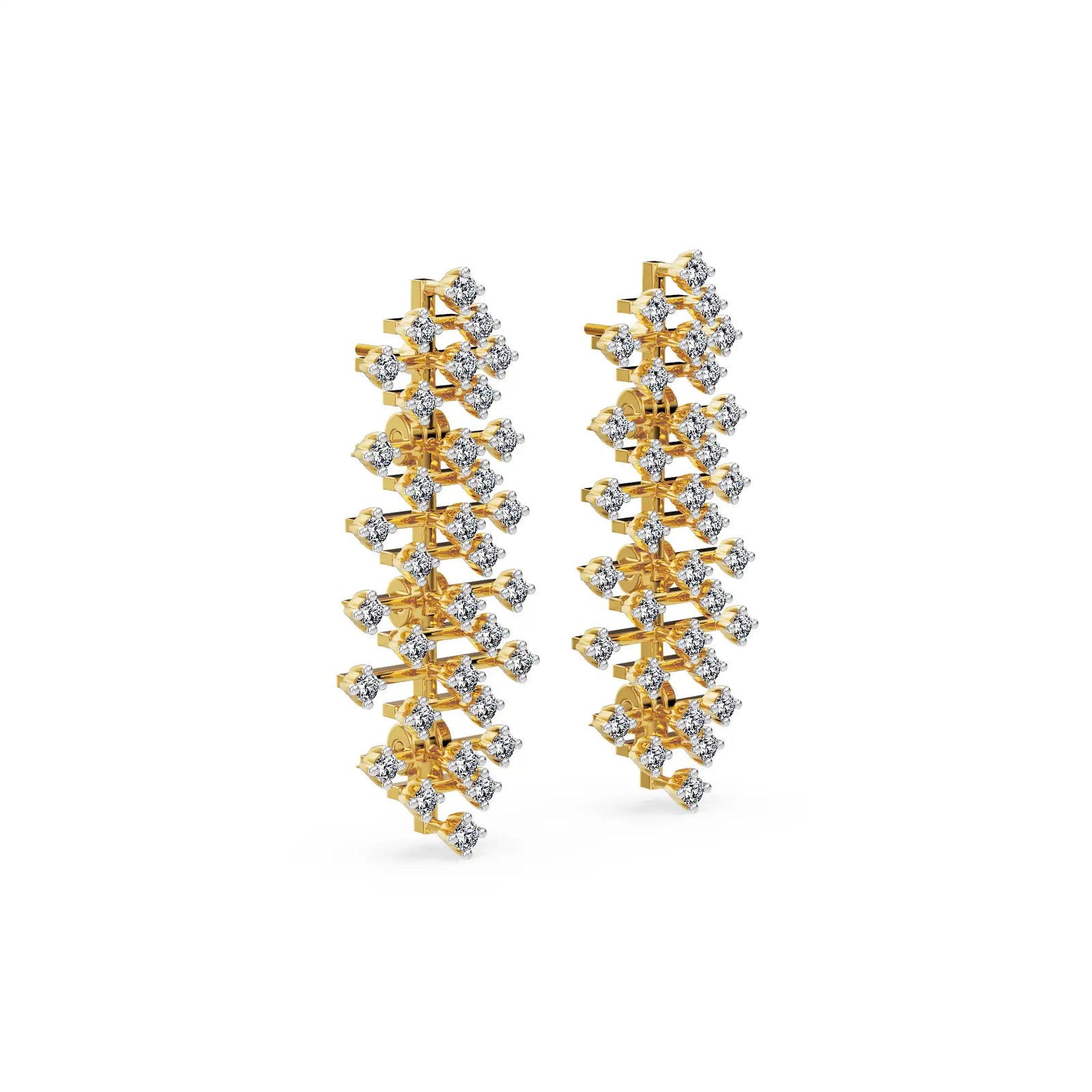 Starlit Rosé Lab Grown Diamond Chandelier Earrings - Right View
