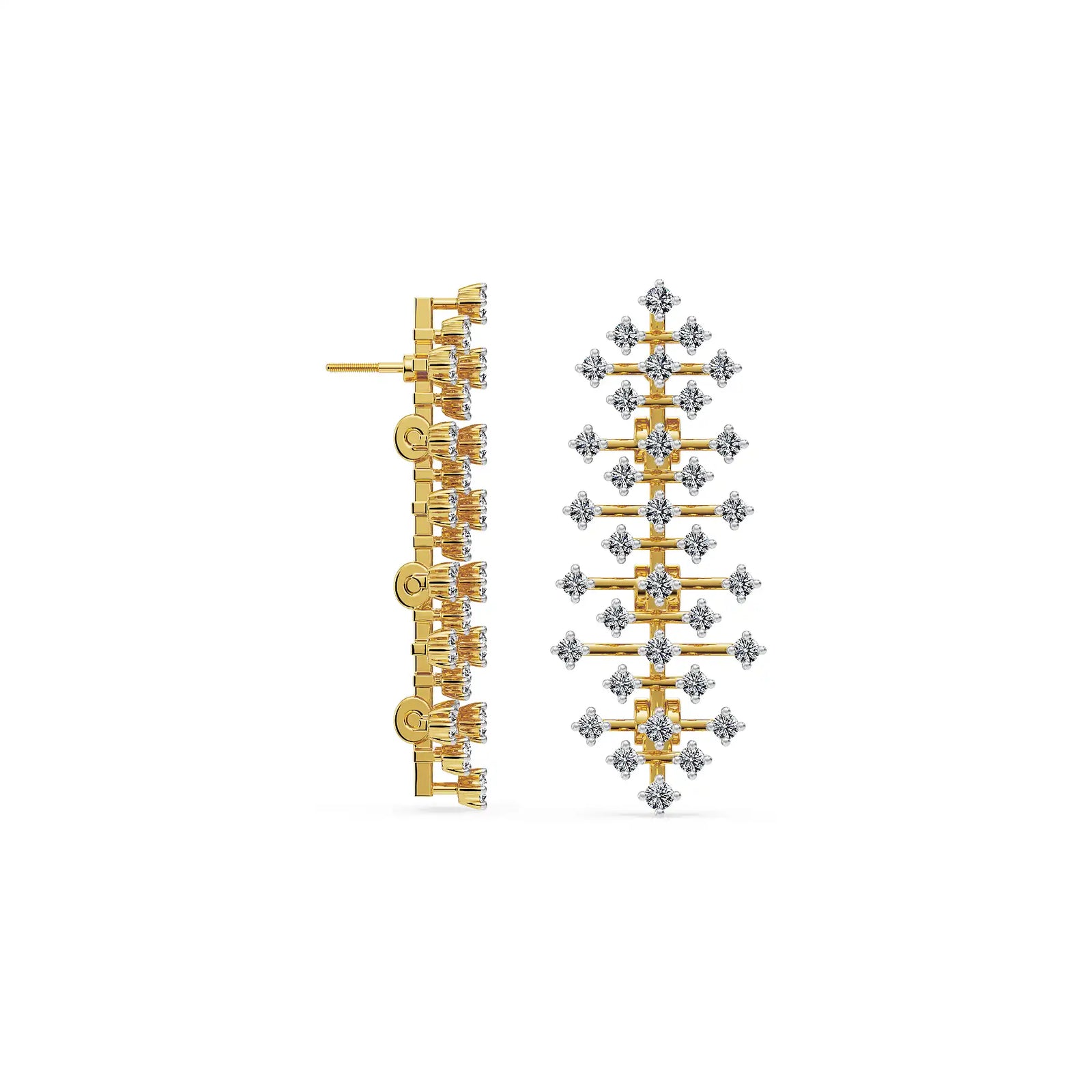 Starlit Rosé Lab Grown Diamond Chandelier Earrings - Perspective view