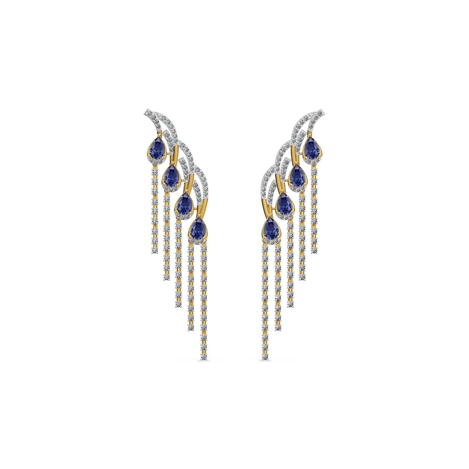 Blue Ember Lab Grown Diamond Chandelier Earrings_in-stock
