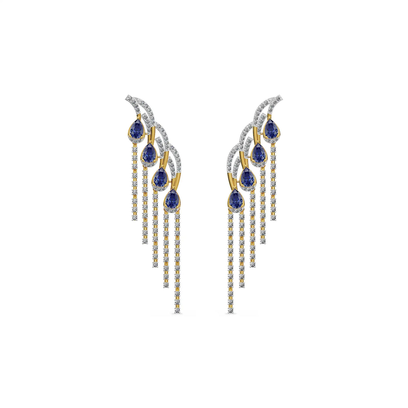Blue Ember Lab Grown Diamond Chandelier Earrings 9KT