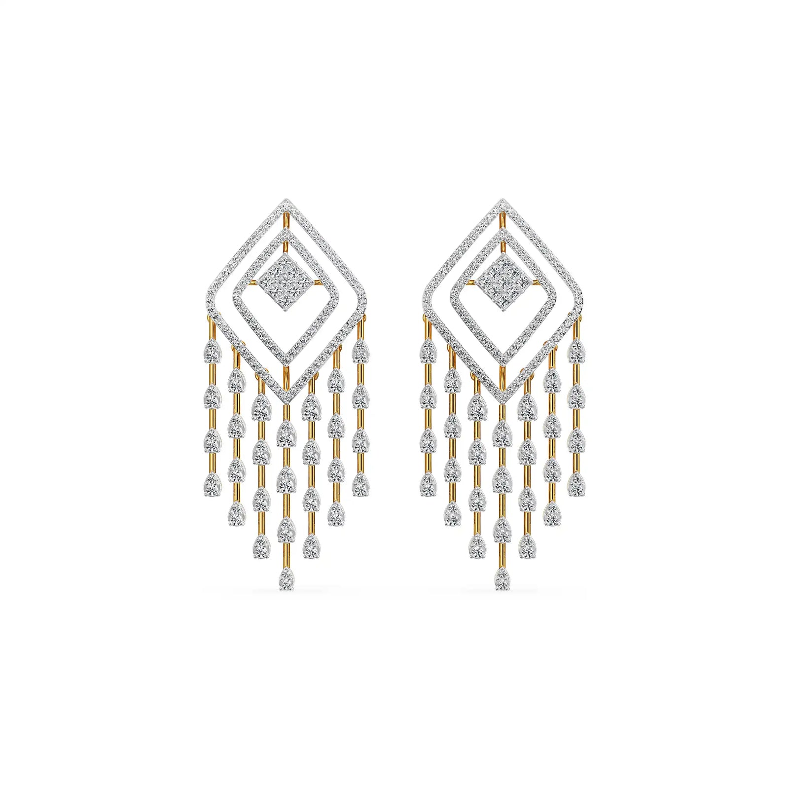 Chime Tassle Lab Grown Diamond Chandelier Earrings
Front View