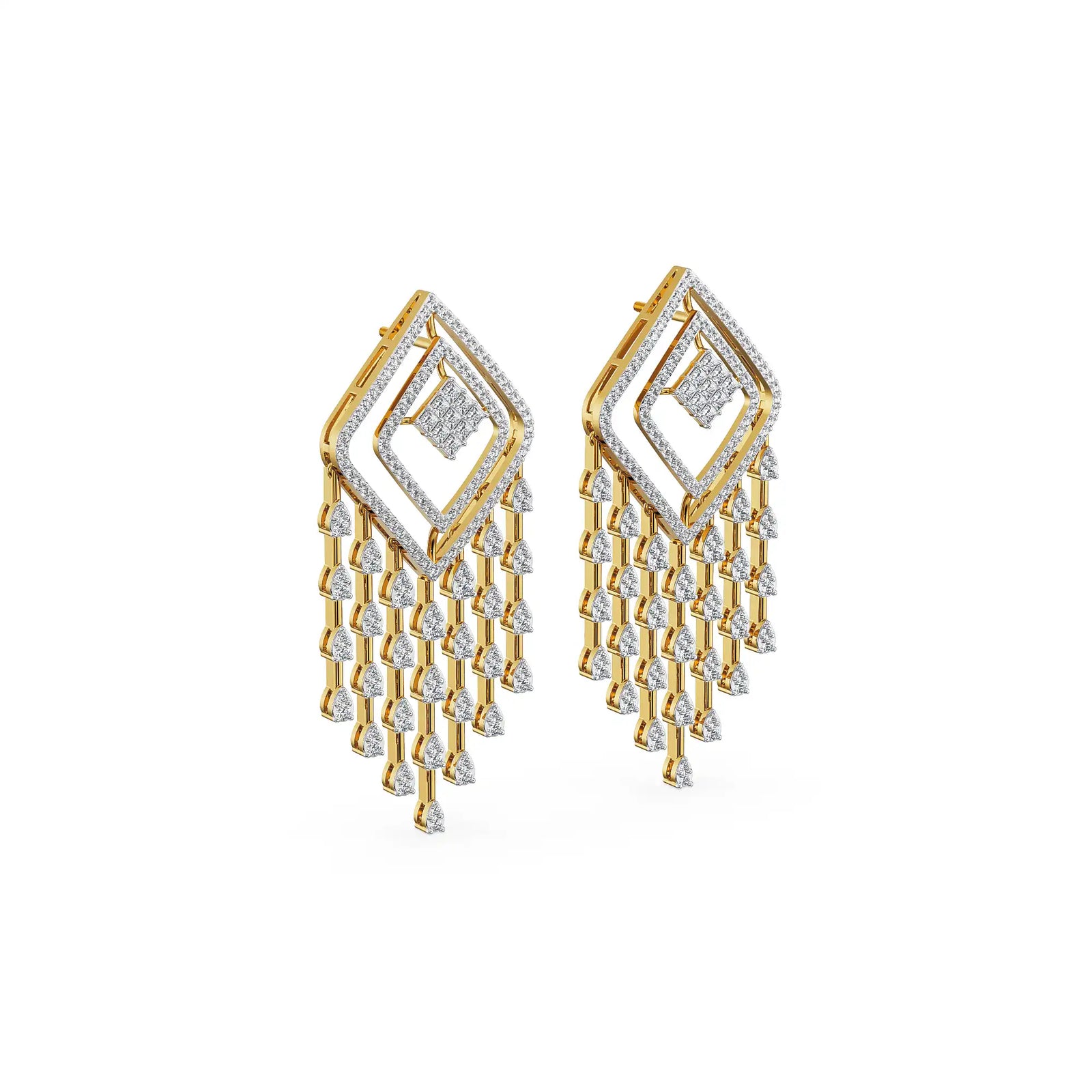Chime Tassle Lab Grown Diamond Chandelier Earrings
Side View