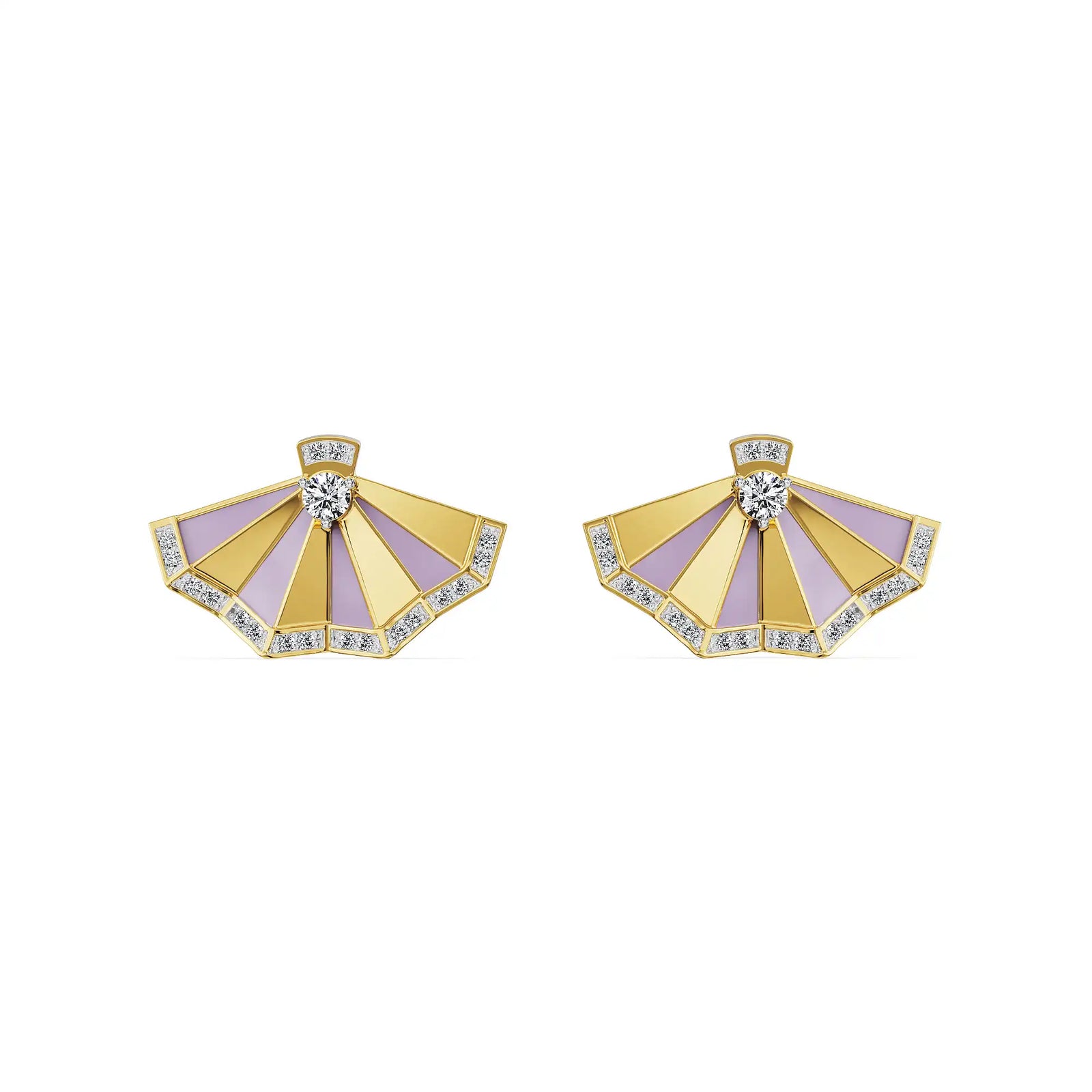 Lavender Gleam Lab Grown Diamond Earrings - front view