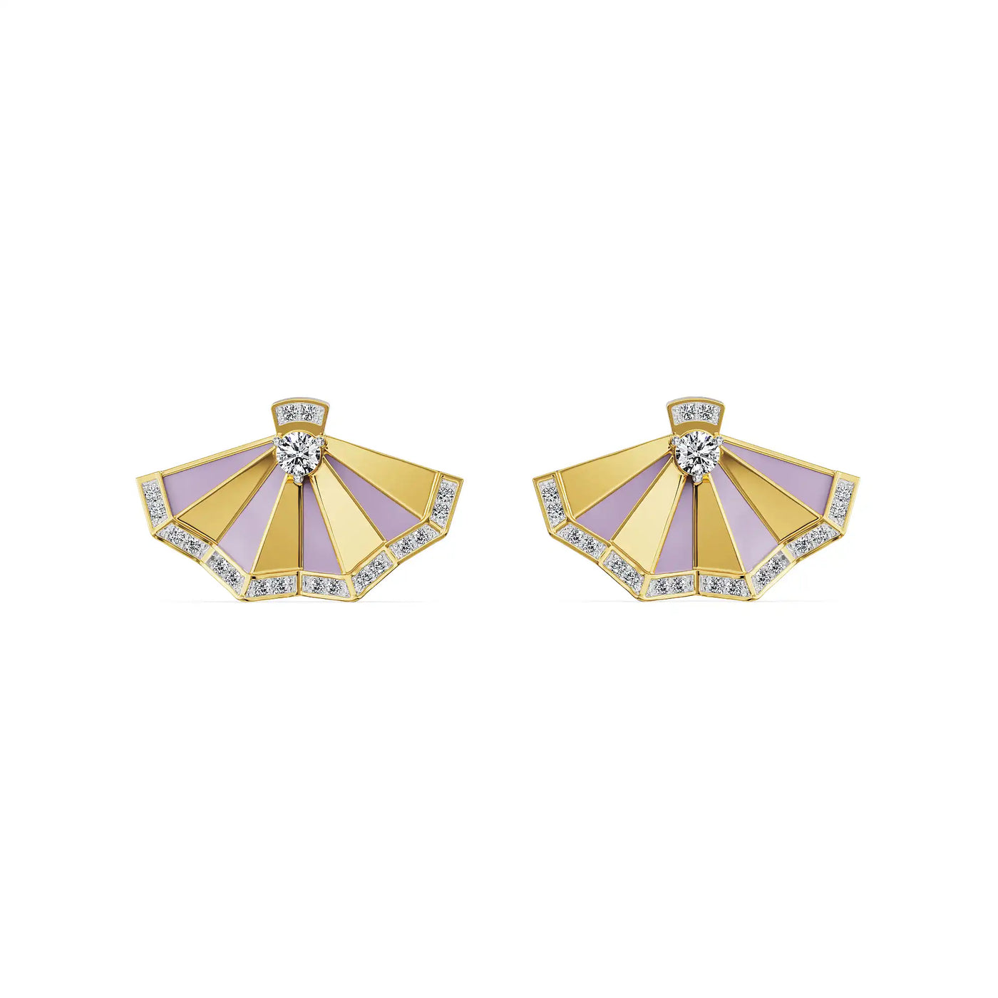 Lavender Gleam Lab Grown Diamond Earrings 9KT