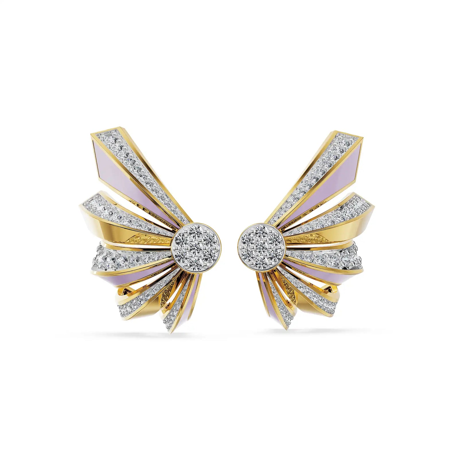 Lilac Wings Lab Grown Diamond Earrings - front view