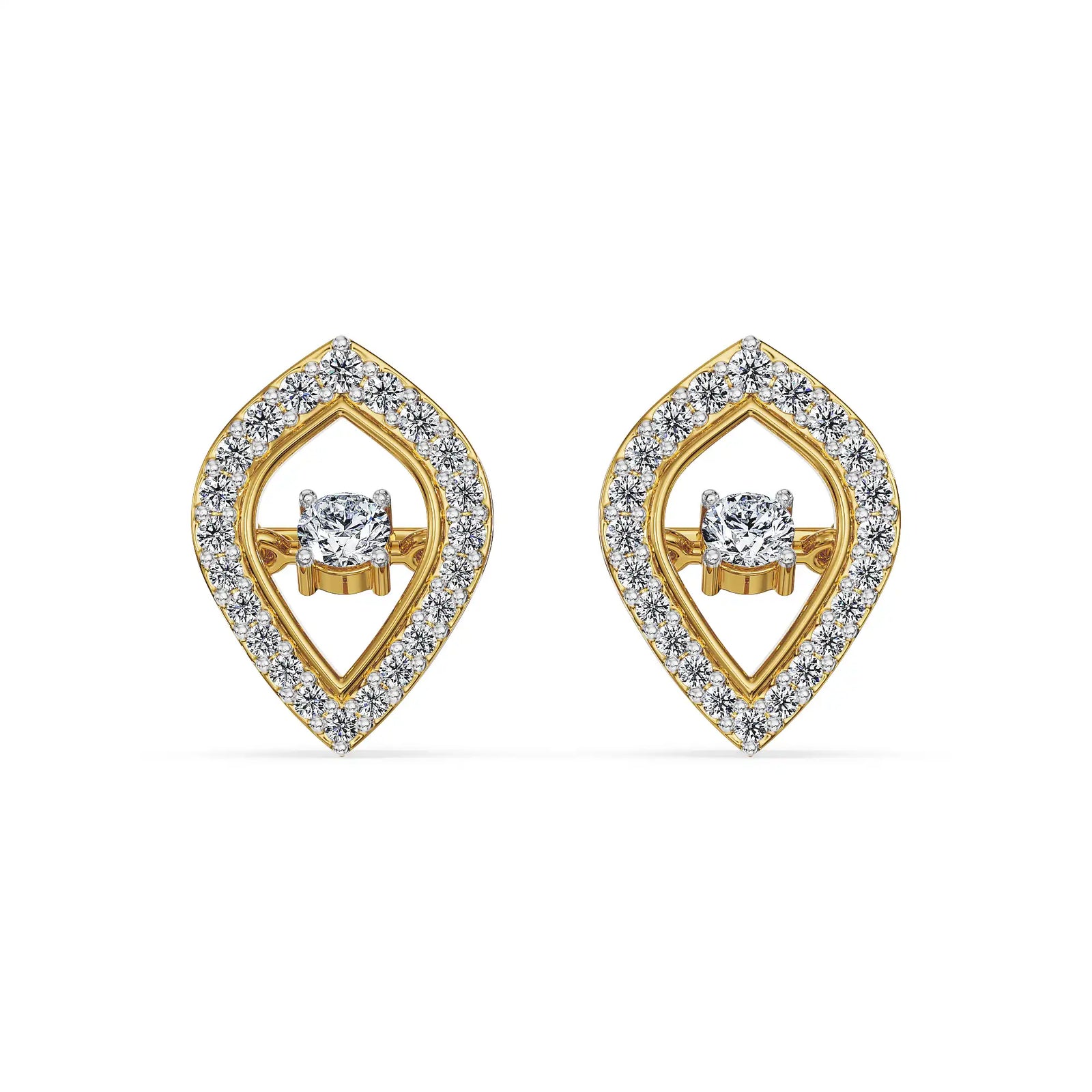 Dancing Diamond Lab Grown Earrings - top view