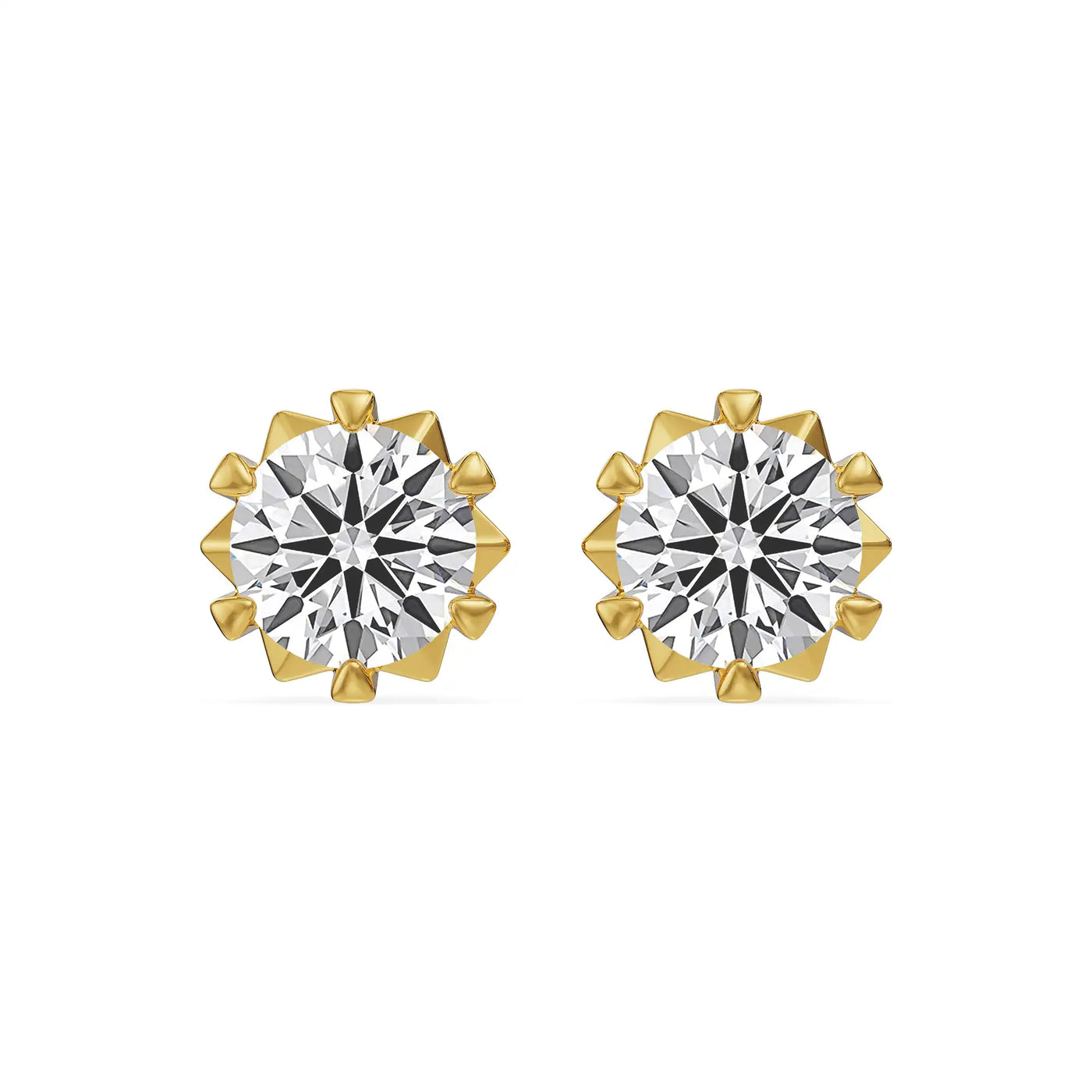 Floral Solitaire Hearts & Arrows Lab Grown Diamond Studs