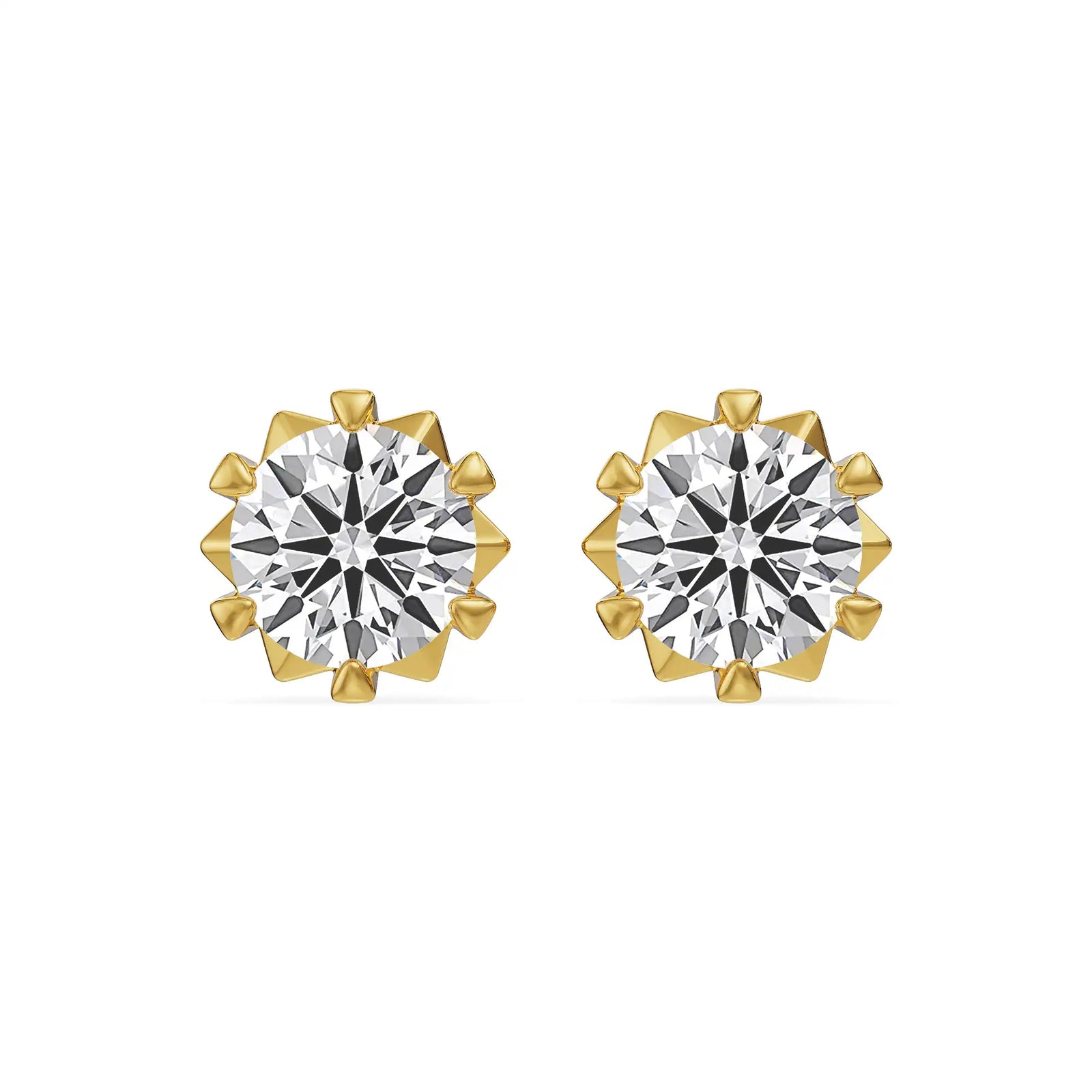 Floral Solitaire Hearts & Arrows Lab Grown Diamond Studs
Front view