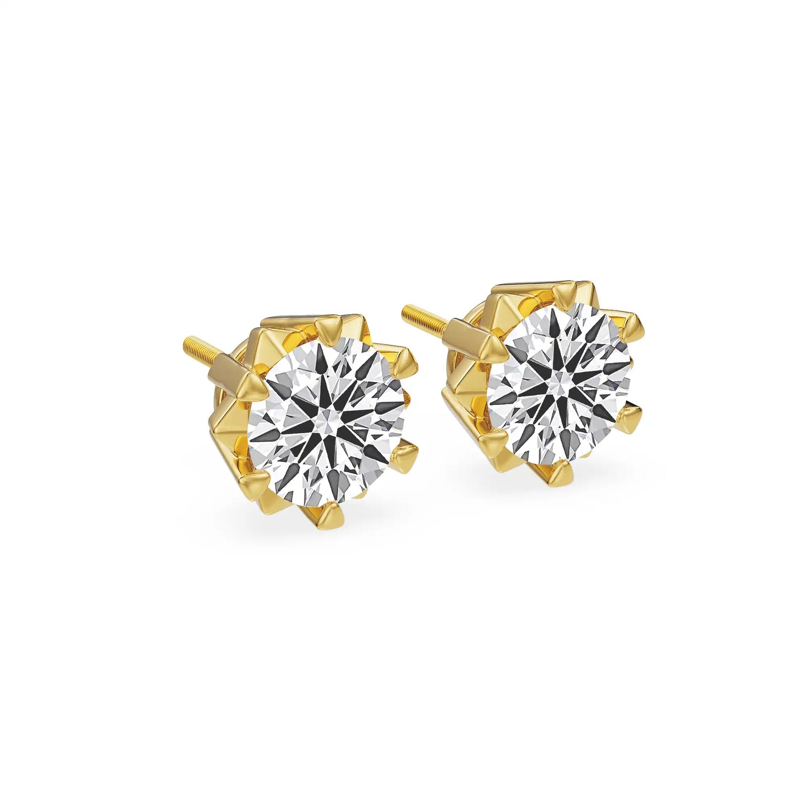 Floral Solitaire Hearts & Arrows Lab Grown Diamond Studs
Side view