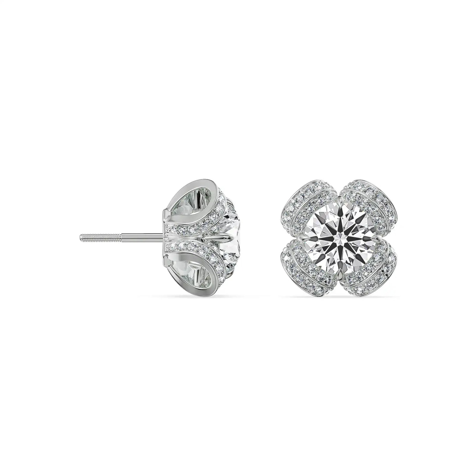 Floret Round Lab Grown Diamond Earrings
Prospective view