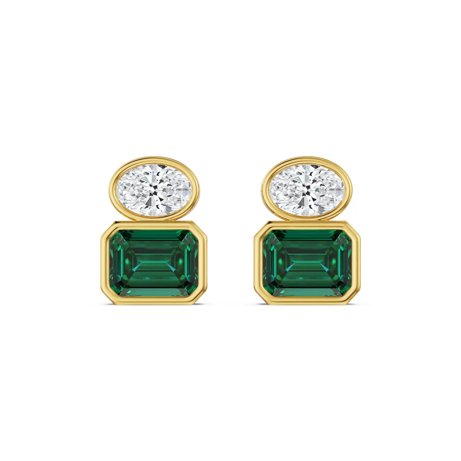 Emerald Pop Lab Grown Diamond Earrings
Front View