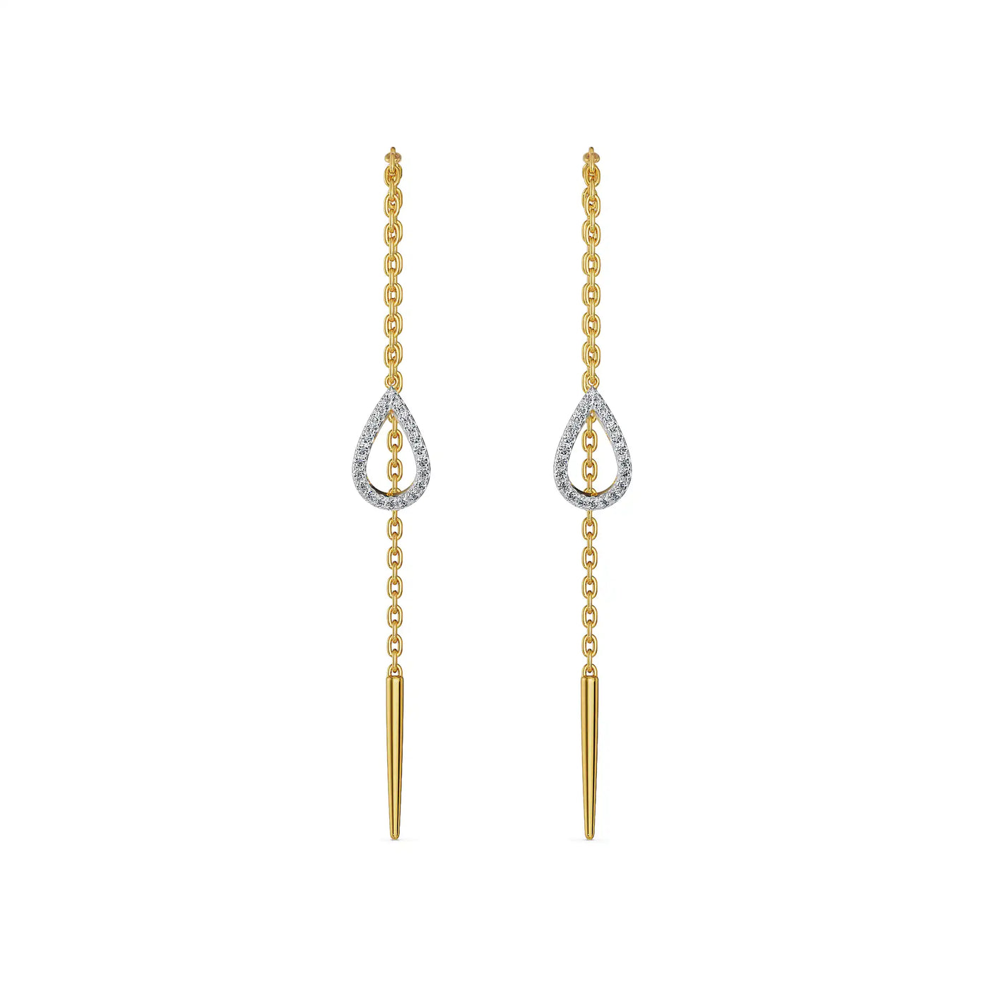 Pear Sui Dhaga Lab Grown Diamond Earrings