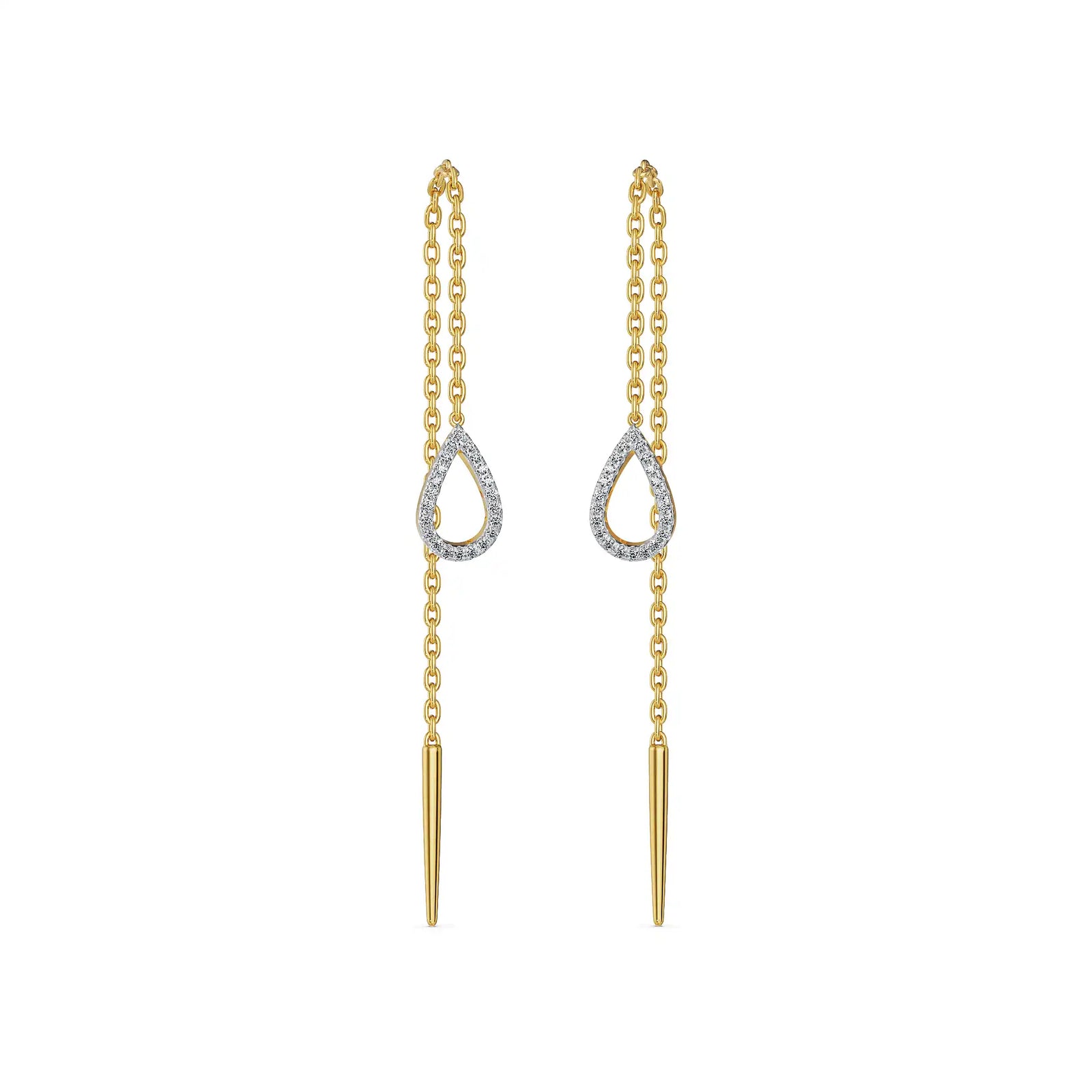 Pear Sui Dhaga Lab Grown Diamond Earrings
Back View