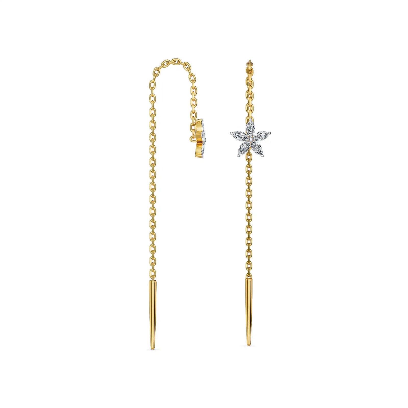 Marquise Sui Dhaga Lab Grown Diamond Earrings
Side View