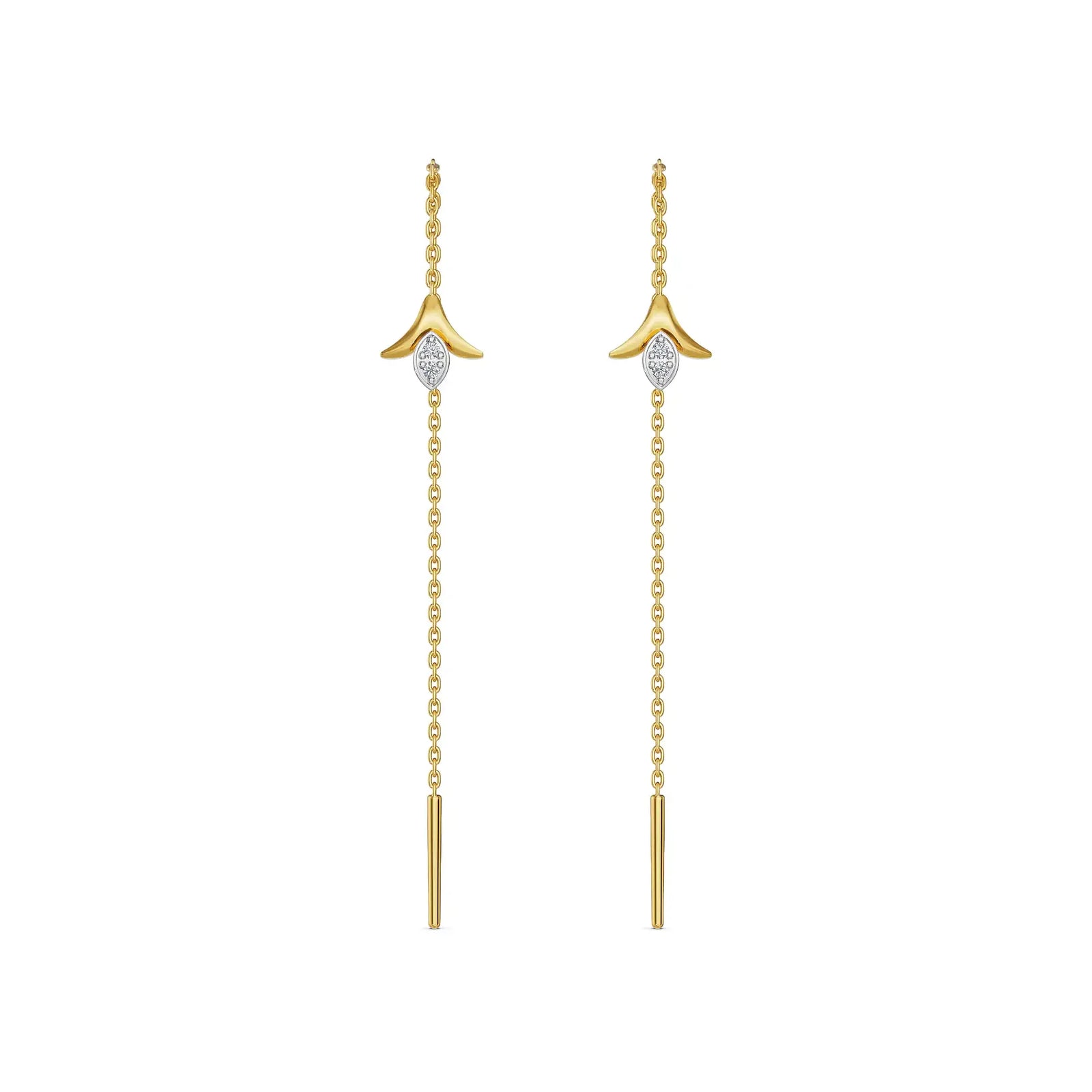 Emerald Fanfare Sui Dhaga Lab Diamond Earrings
Front View