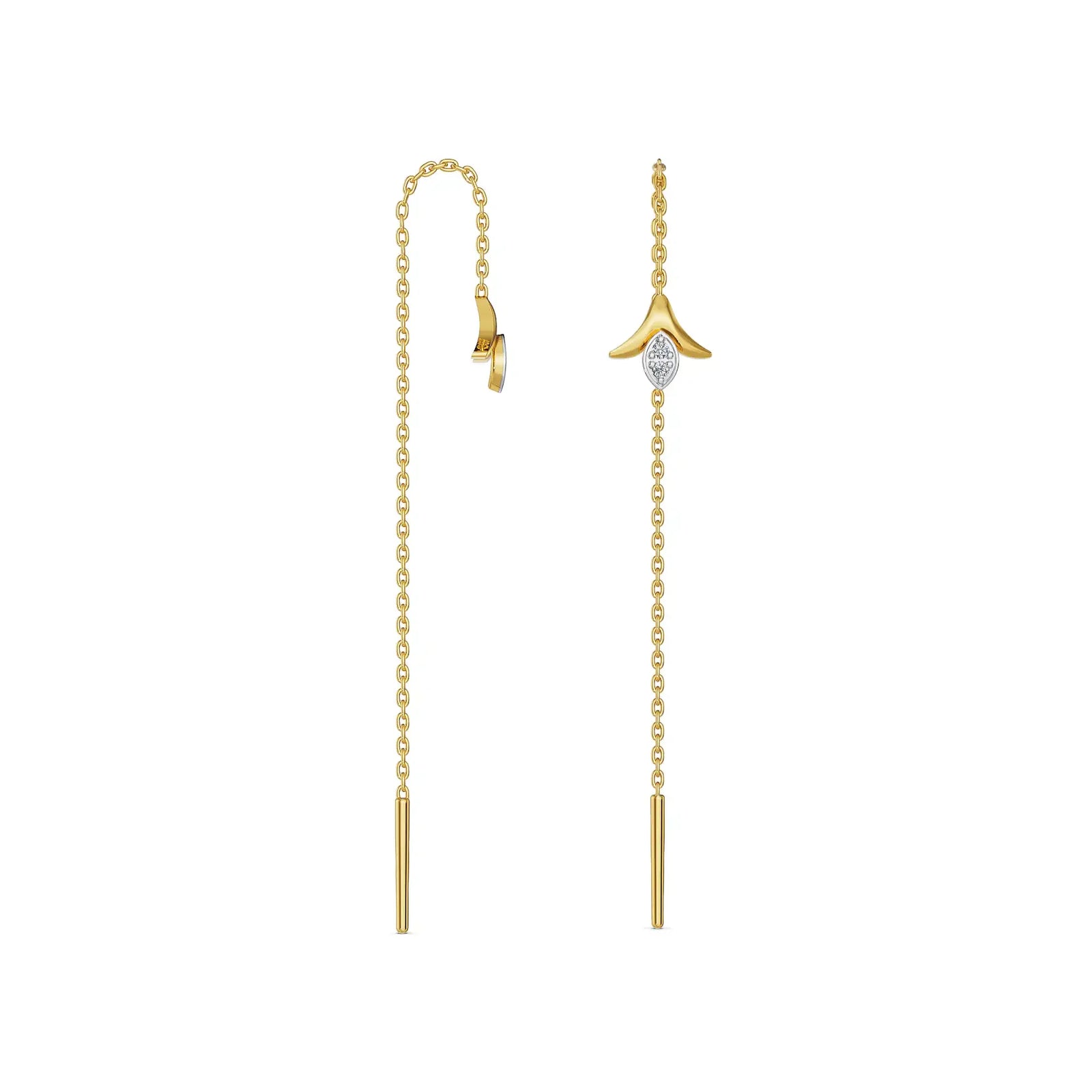 Emerald Fanfare Sui Dhaga Lab Diamond Earrings
Side View
