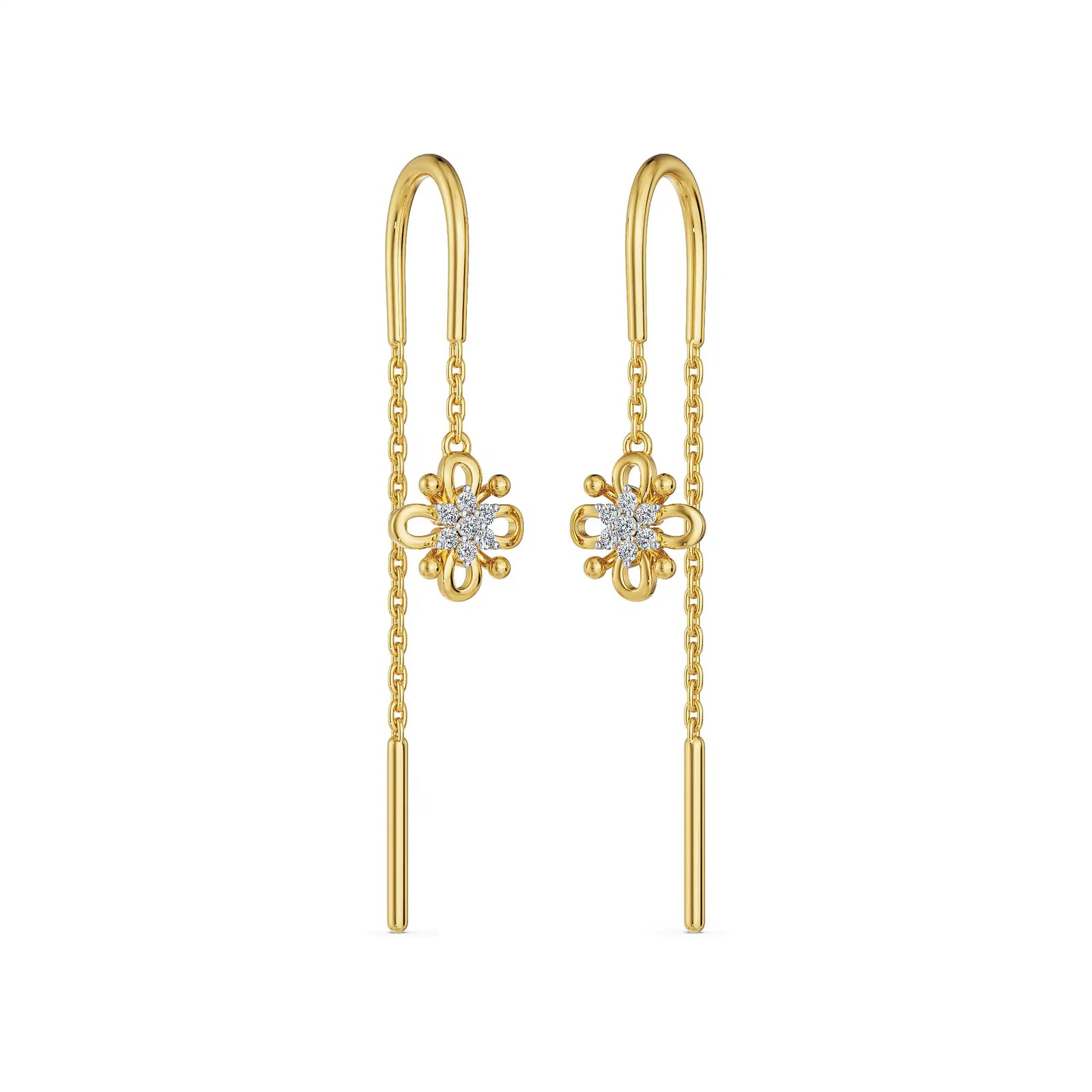 Lotus Sui Dhaga Lab Grown Diamond Earrings
Side View