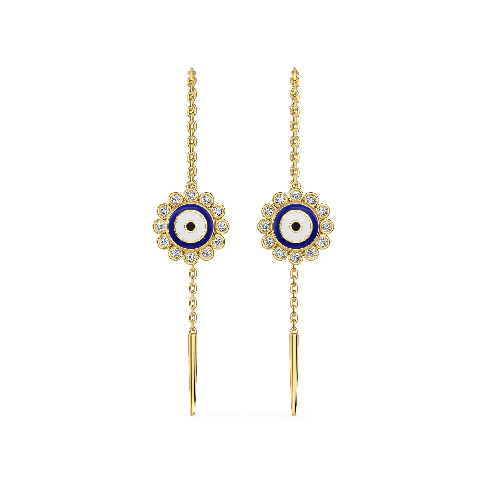 Evil Eye Sui Dhaga Lab Grown Diamond Earrings
Front View