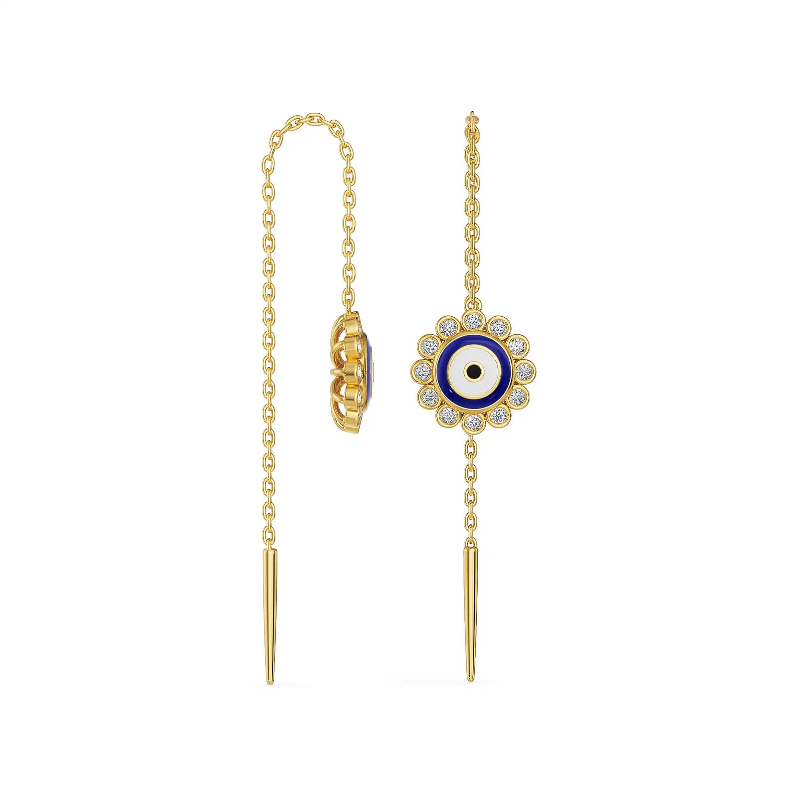 Evil Eye Sui Dhaga Lab Grown Diamond Earrings
Side View