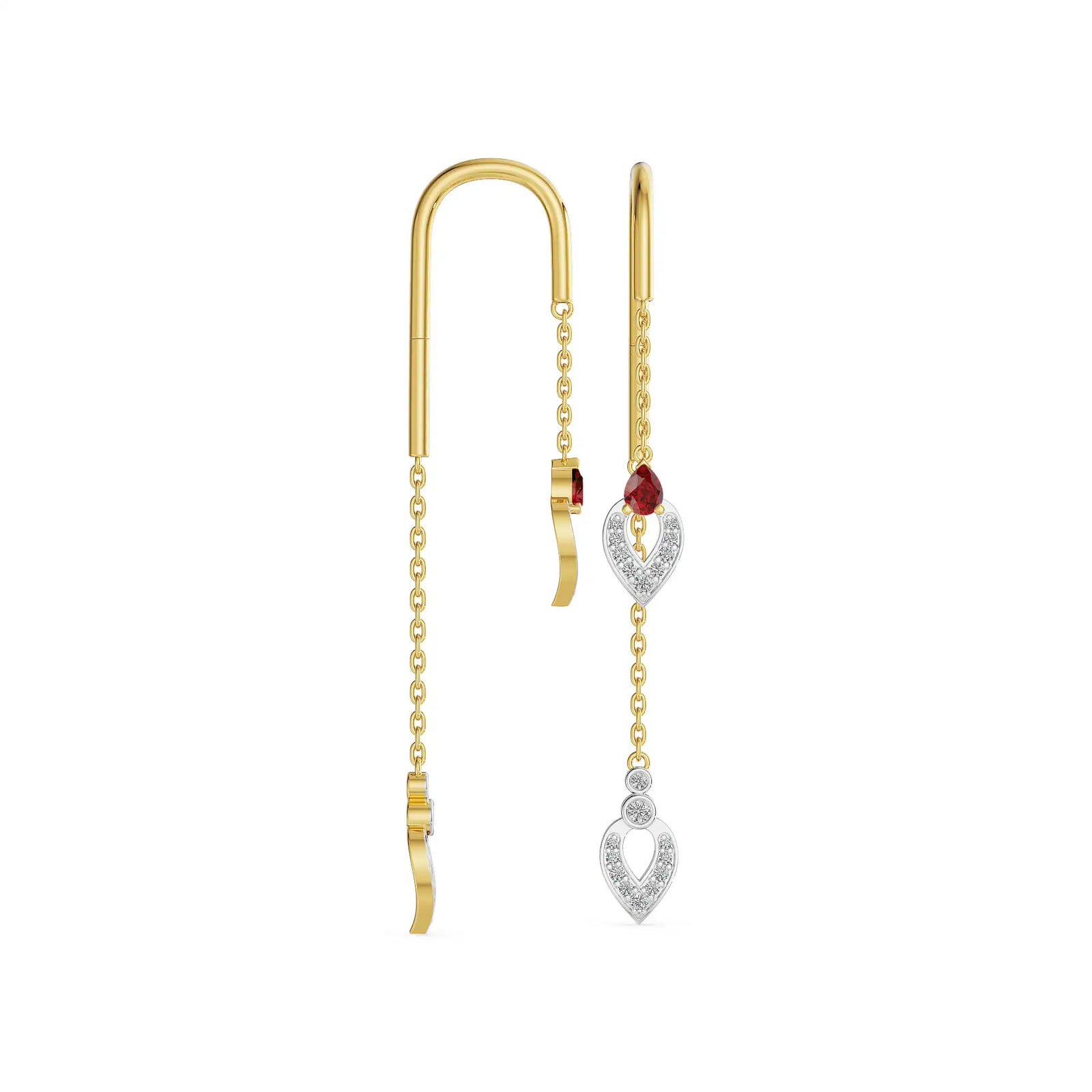 Rose Sui Dhaga Lab Grown Diamond Earrings
Side View