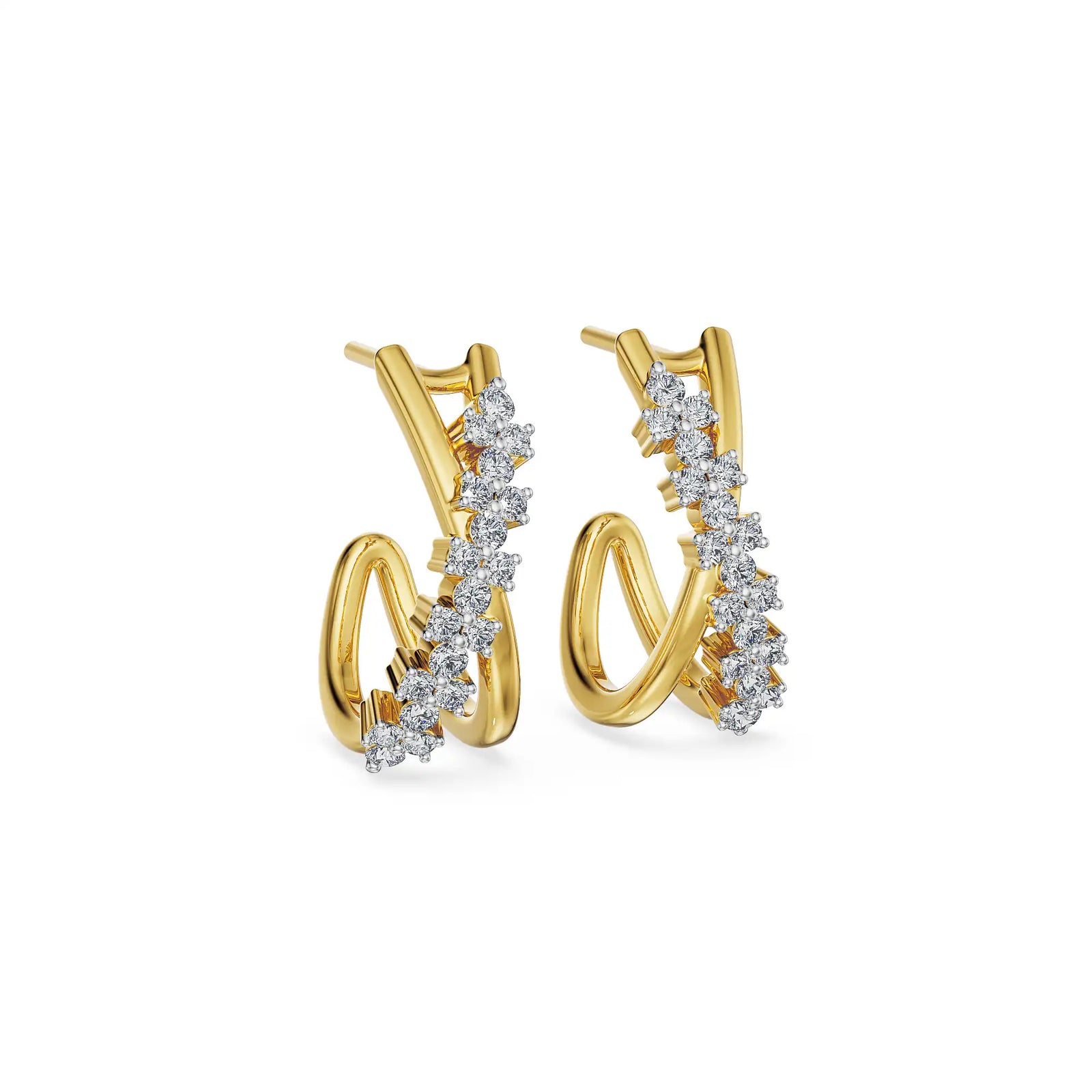 Spiral Crush Lab Grown Diamond Earrings